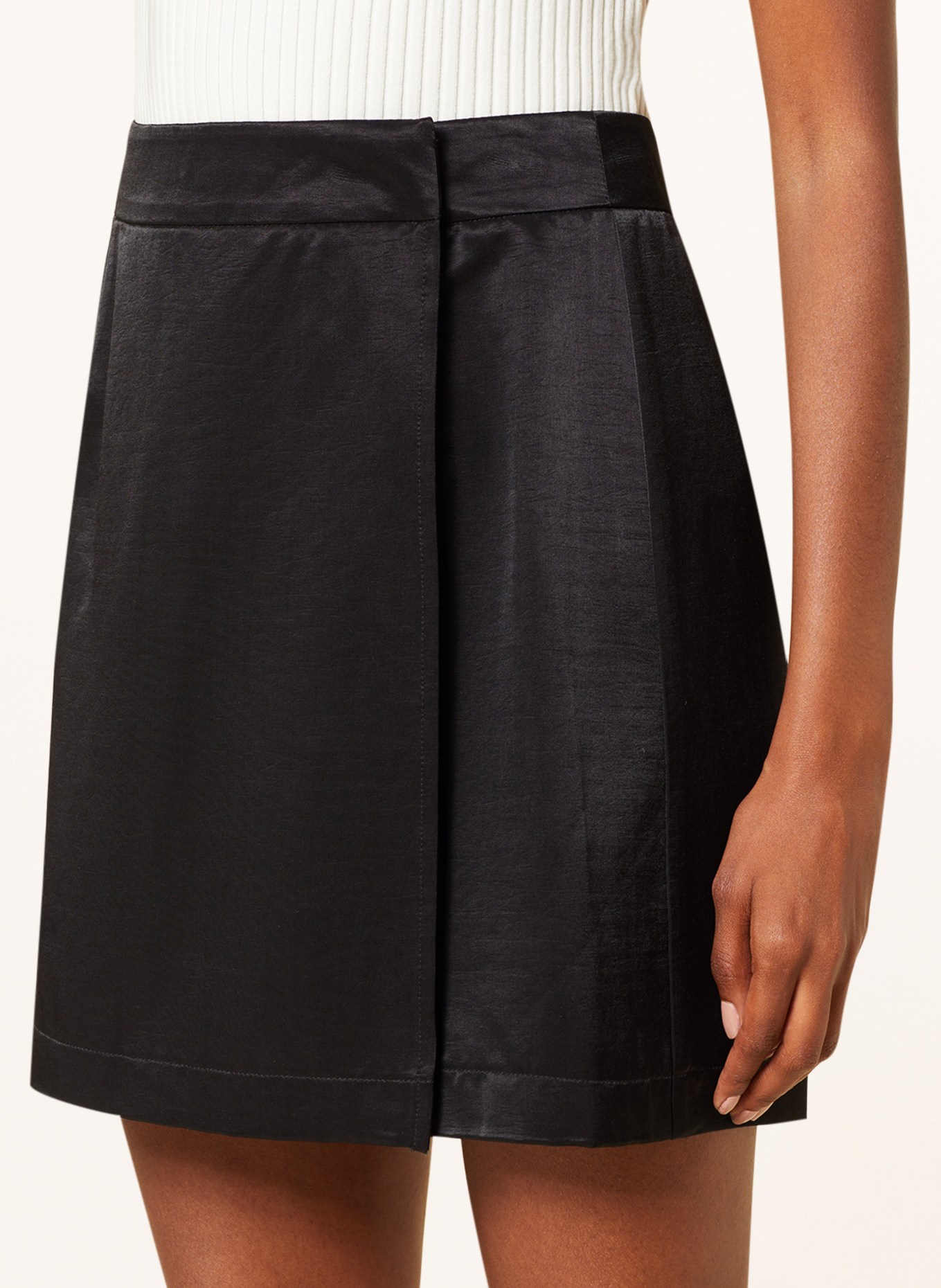 MSCH COPENHAGEN Wrap skirt MSCHMALVINA ULLA in satin, Color: BLACK (Image 4)