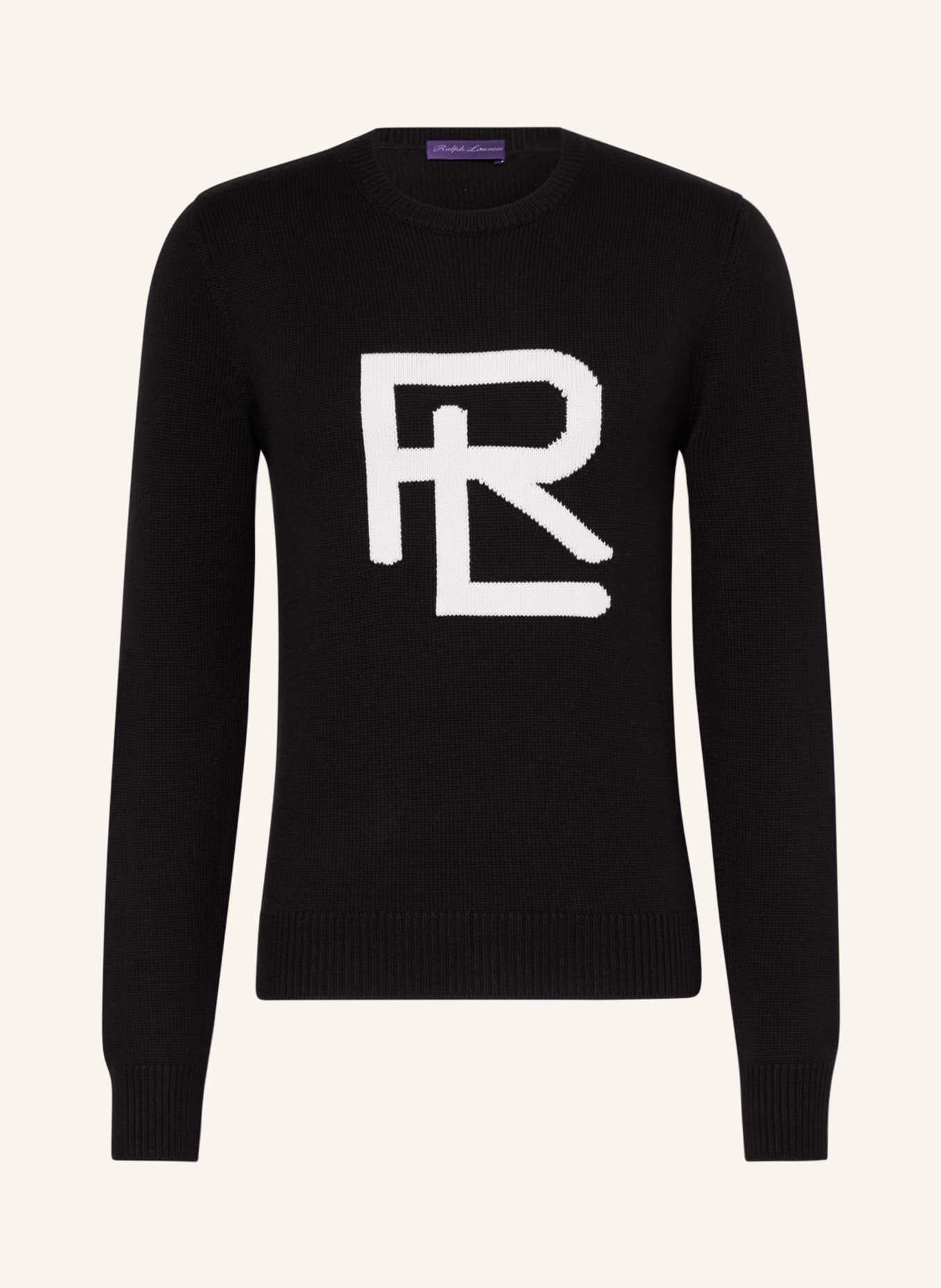 RALPH LAUREN PURPLE LABEL Sweater, Color: BLACK/ CREAM (Image 1)