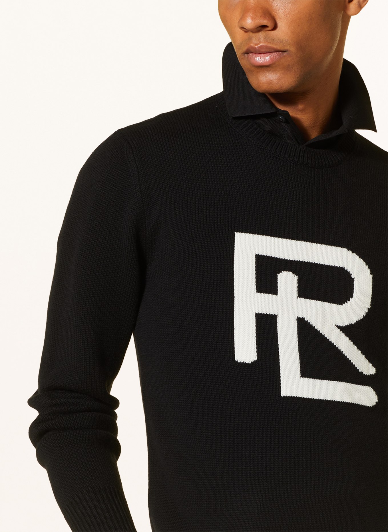 RALPH LAUREN PURPLE LABEL Sweater, Color: BLACK/ CREAM (Image 4)
