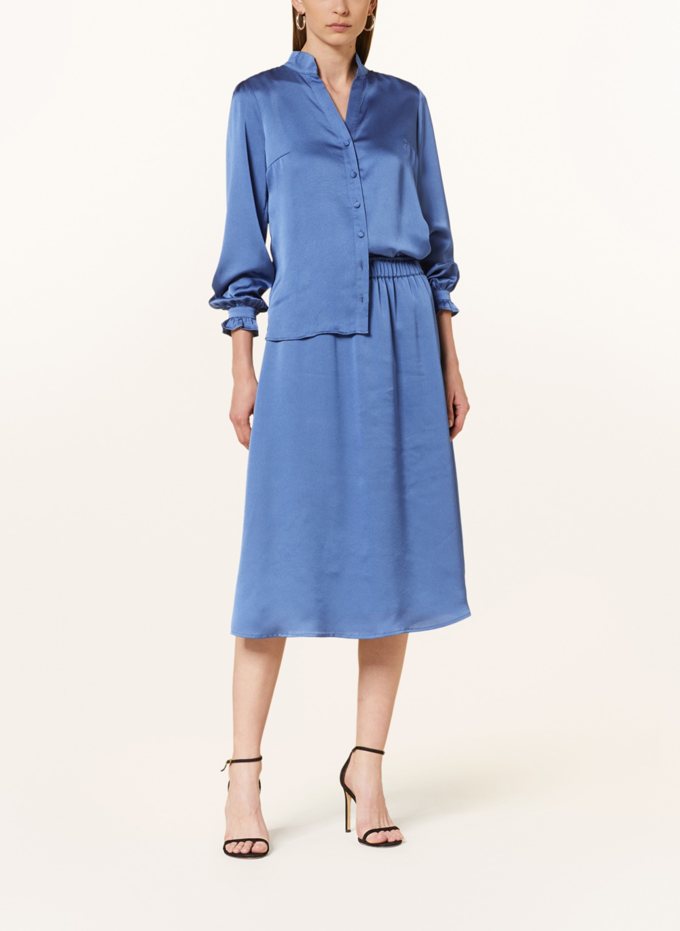 MORE & MORE Satin blouse, Color: BLUE (Image 2)