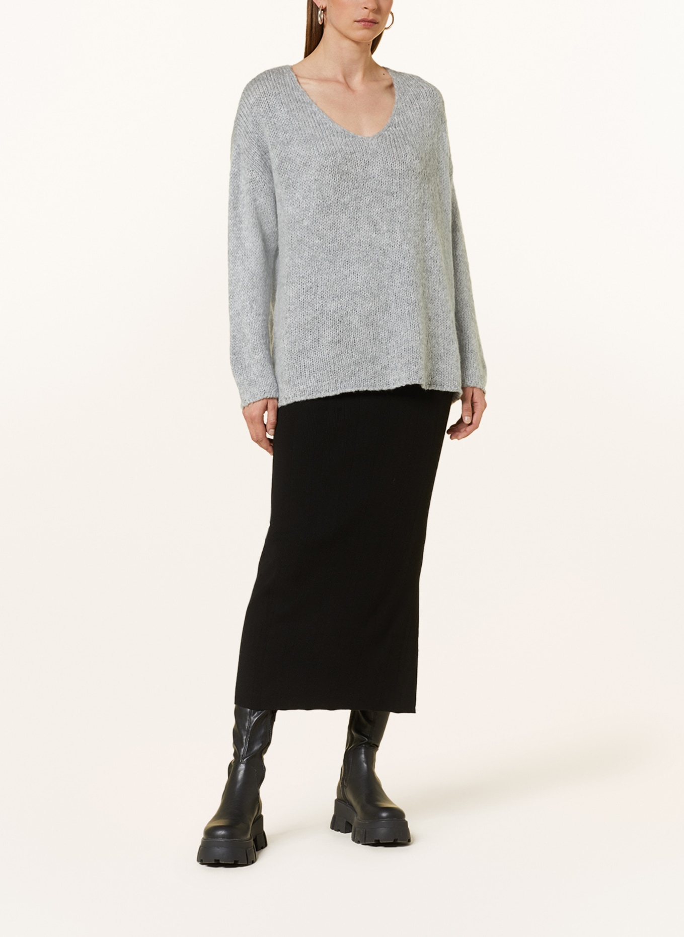 MORE & MORE Sweter oversize, Kolor: SZARY (Obrazek 2)