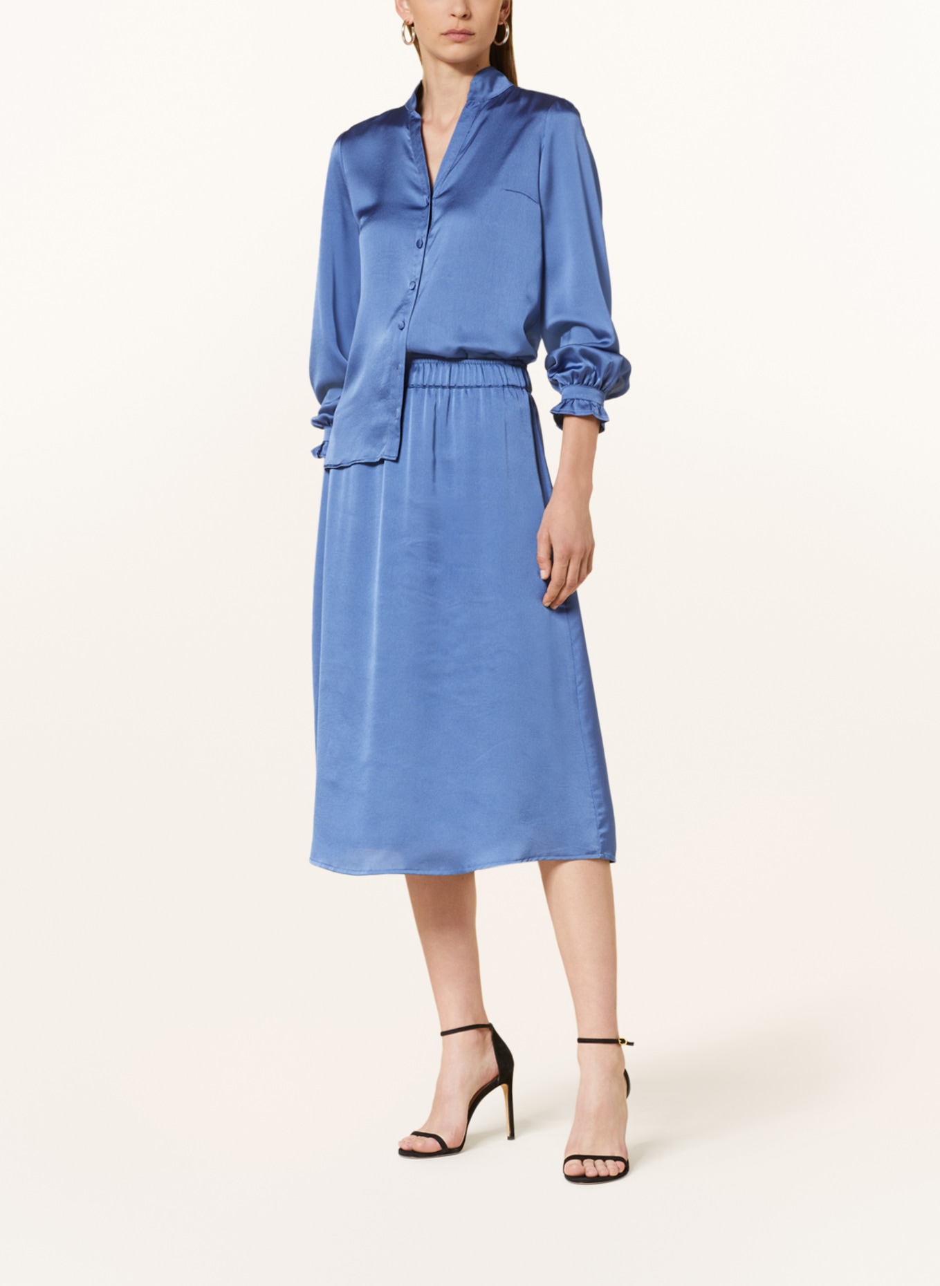 MORE & MORE Satin skirt, Color: BLUE (Image 2)