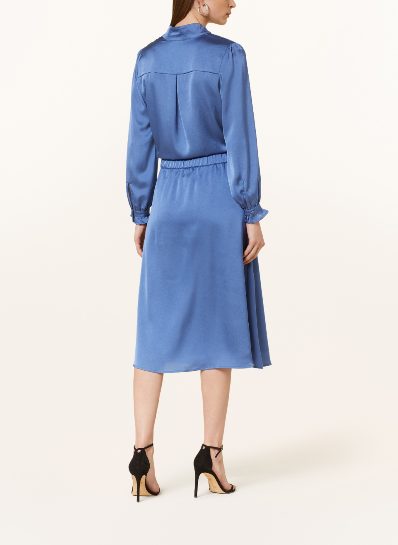 MORE & MORE Satin skirt, Color: BLUE (Image 3)