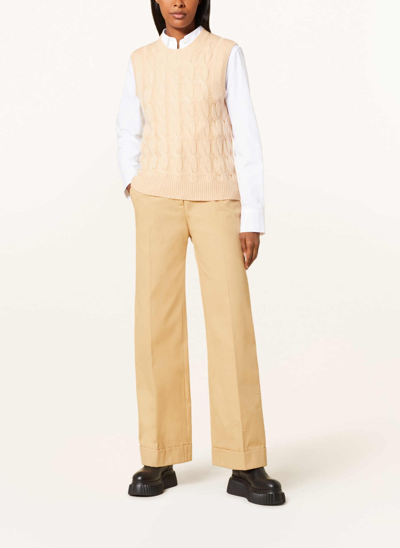 lilienfels Sweater vest with cashmere, Color: LIGHT BROWN (Image 2)