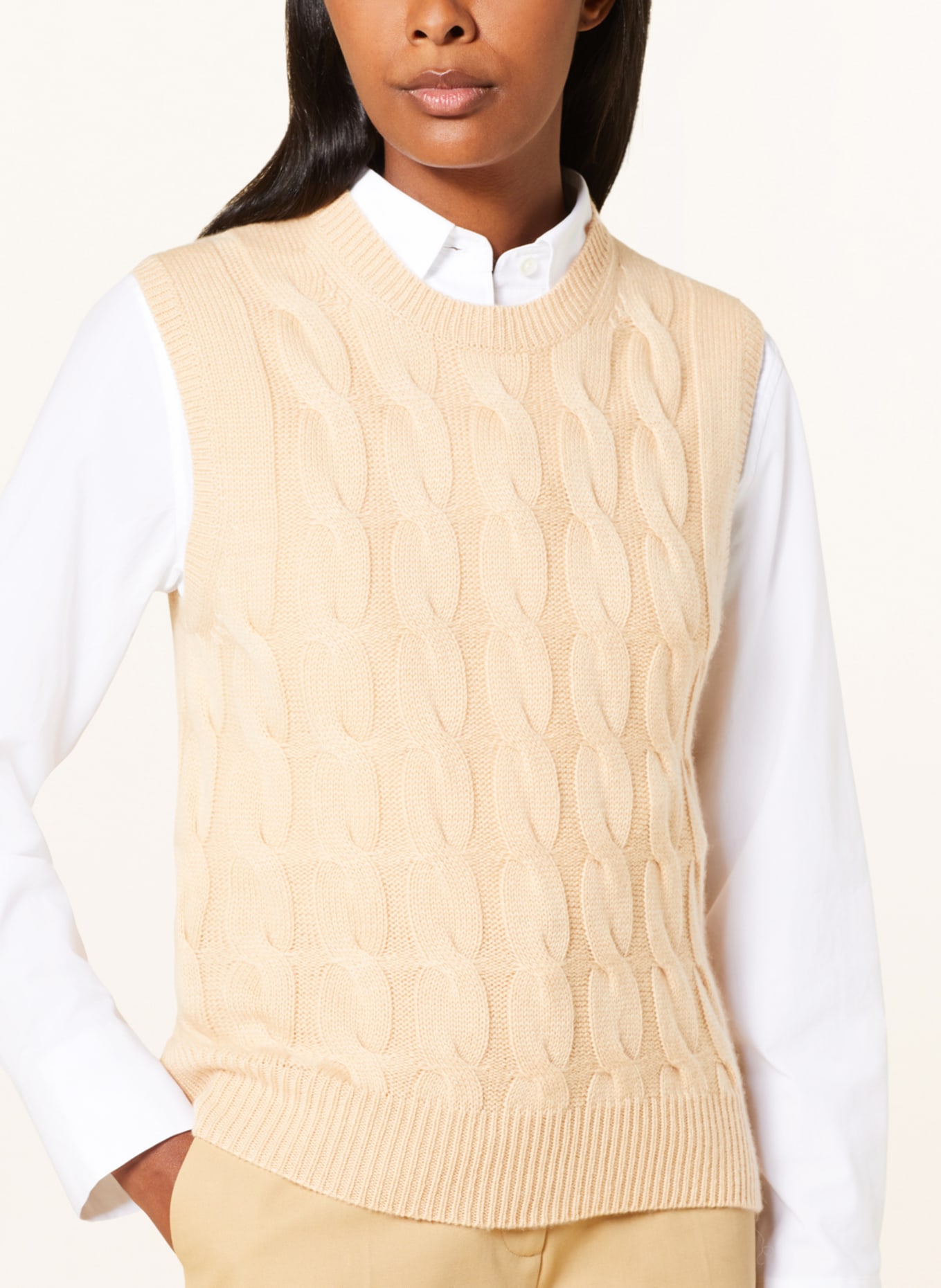 lilienfels Sweater vest with cashmere, Color: LIGHT BROWN (Image 4)