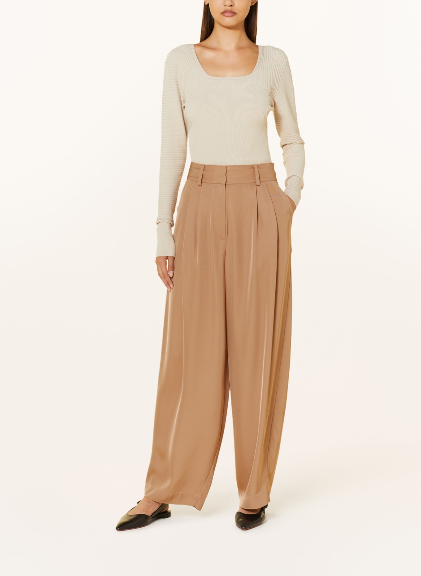 BY MALENE BIRGER Wide leg trousers PISCALI, Color: LIGHT BROWN (Image 2)