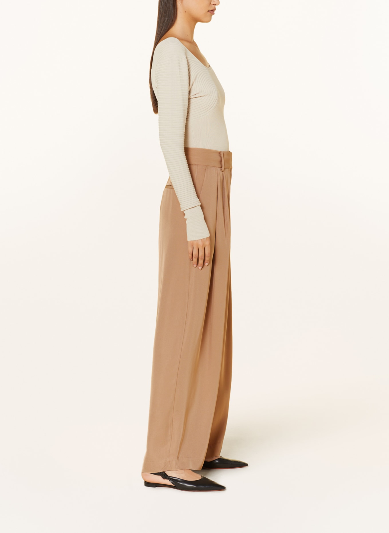 BY MALENE BIRGER Wide leg trousers PISCALI, Color: LIGHT BROWN (Image 4)