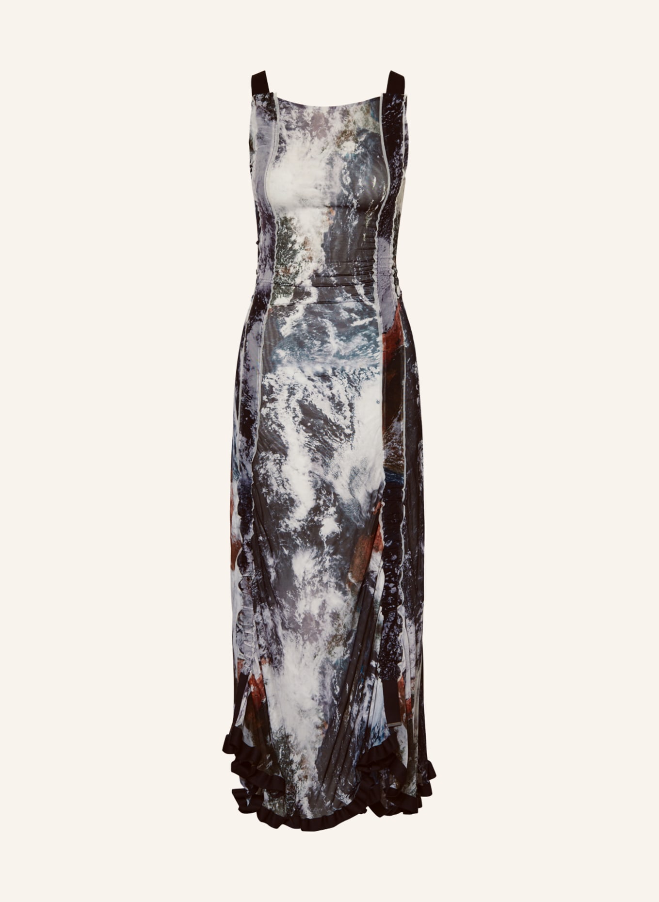 DIESEL Sukienka z siateczki TYLER, Kolor: BRĄZOWY/ SZARY/ CZIEMNOSZARY (Obrazek 1)