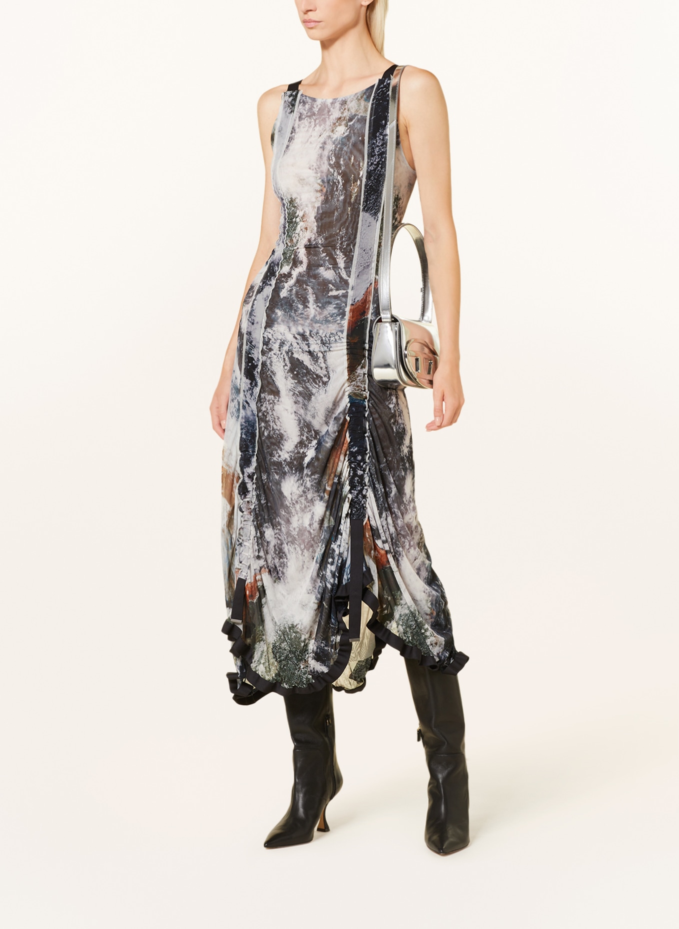 DIESEL Mesh-Kleid TYLER, Farbe: BRAUN/ GRAU/ DUNKELGRAU (Bild 2)
