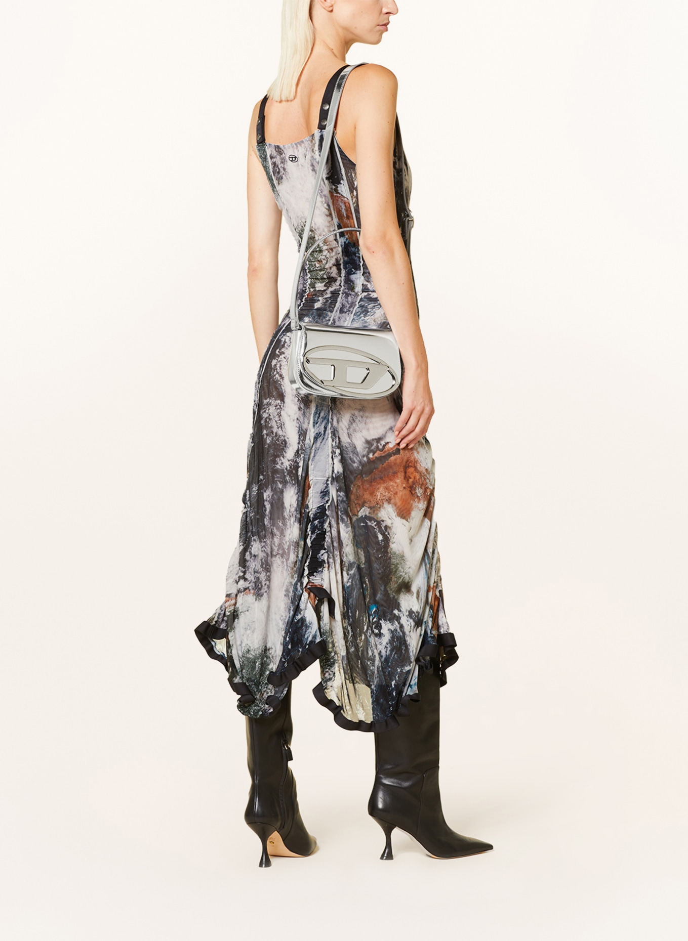 DIESEL Schultertasche 1DR: SILBER