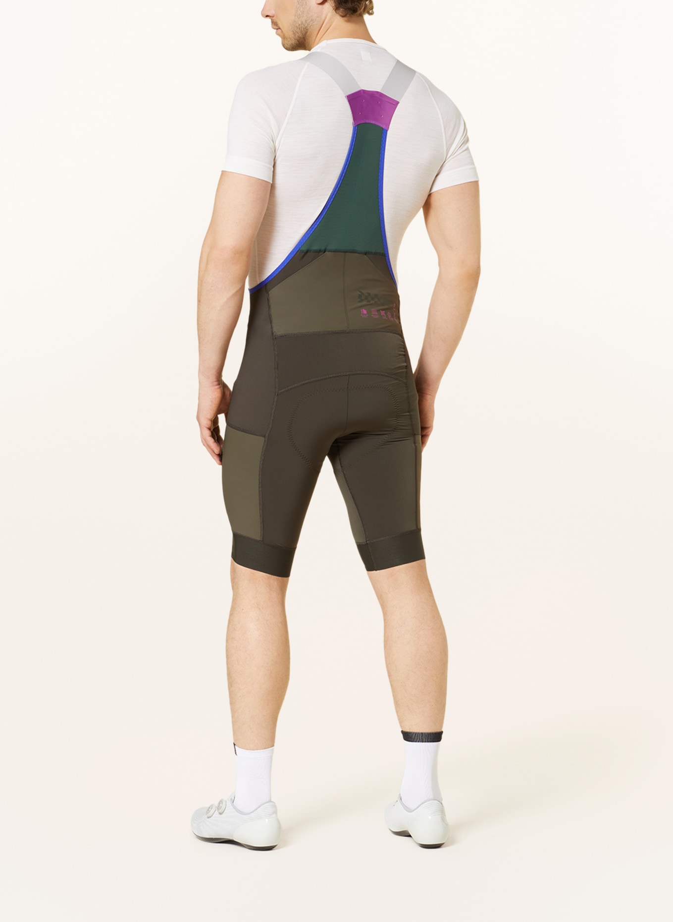 MAAP Cycling shorts ALT_ROAD with straps and padded insert, Color: OLIVE/ BLUE (Image 3)