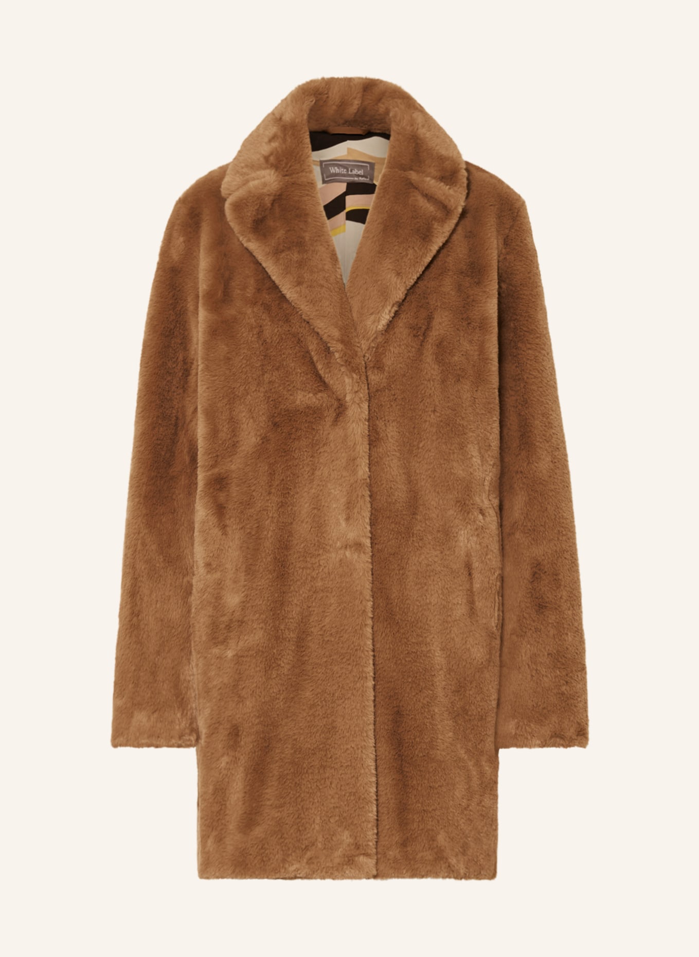 Camel colored faux fur coat clearance