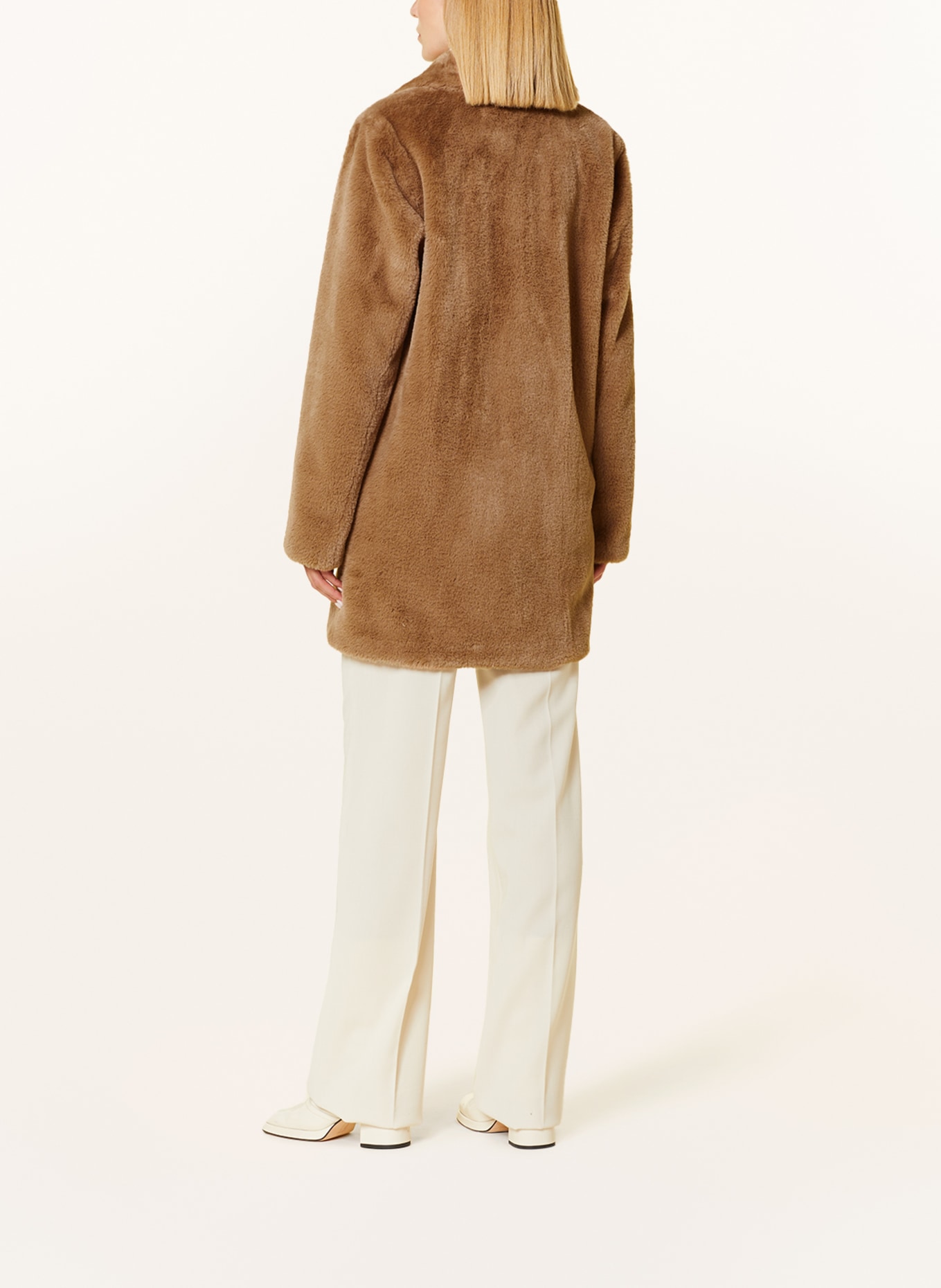 White Label Kunstfell-Mantel in camel