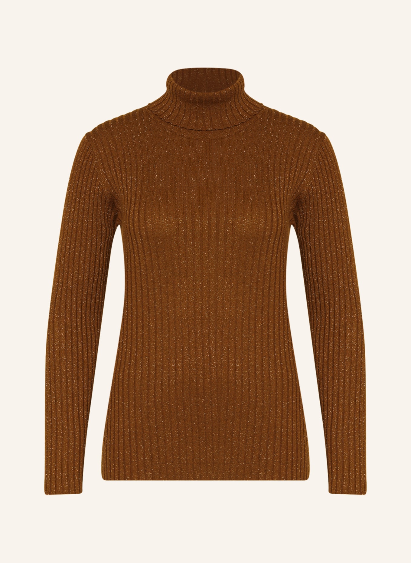 MOS MOSH Turtleneck Sweaters MMRELENA with glitter thread, Color: DARK ORANGE (Image 1)