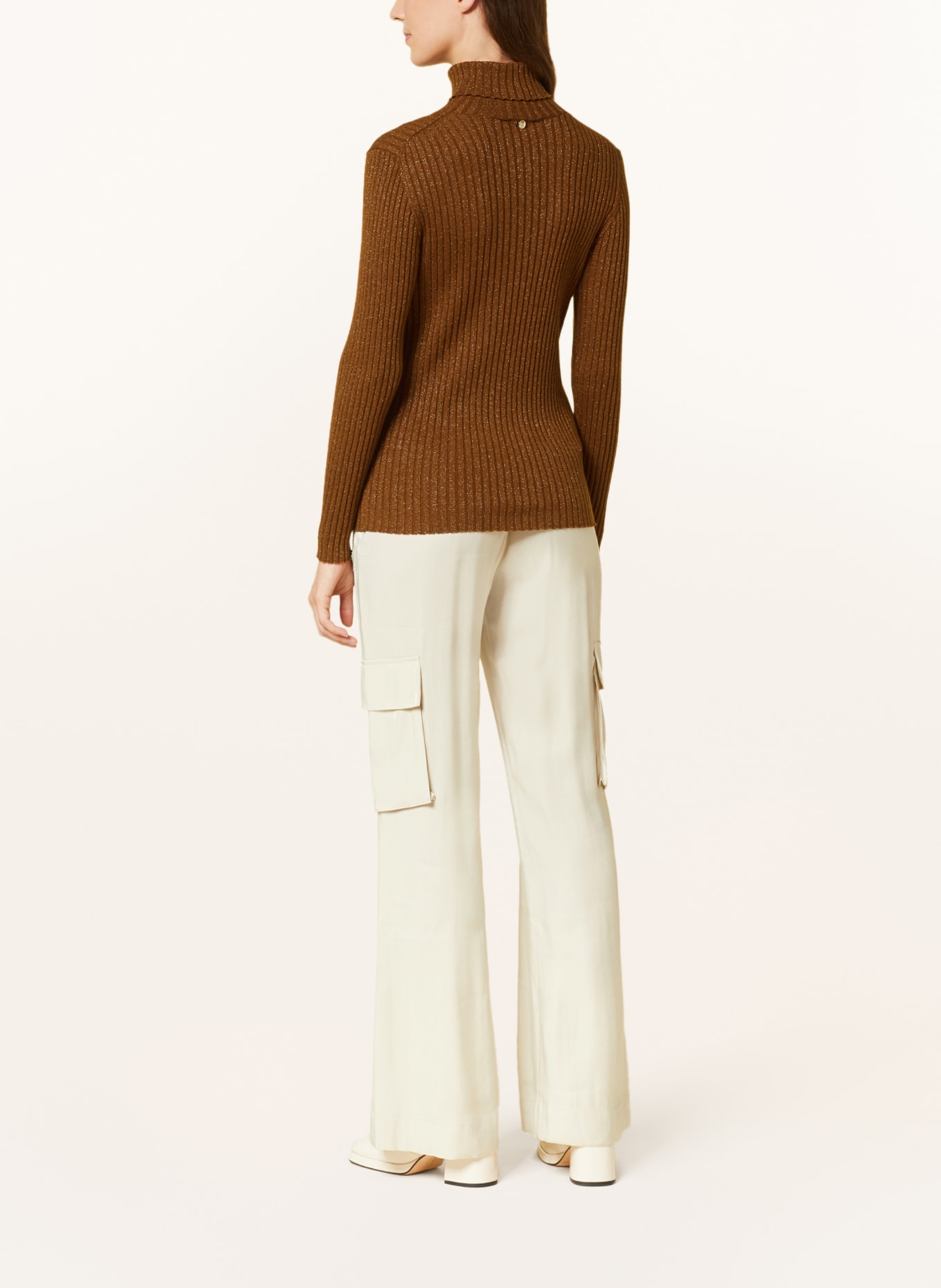 MOS MOSH Turtleneck Sweaters MMRELENA with glitter thread, Color: DARK ORANGE (Image 3)