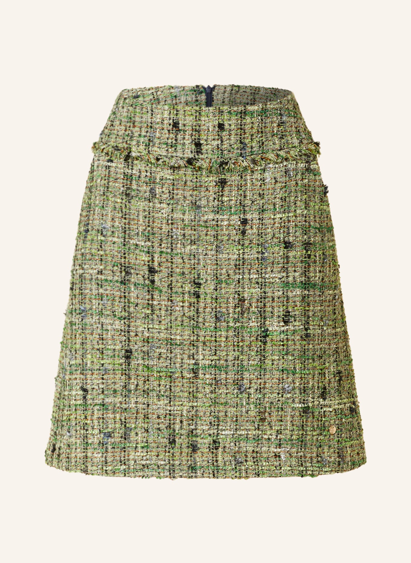 MOS MOSH Bouclé skirt MMVINNA with glitter thread, Color: LIGHT GREEN (Image 1)