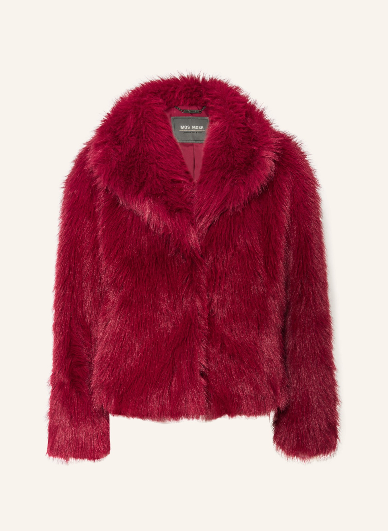 MOS MOSH Faux fur jacket MMLENNIE, Color: DARK RED (Image 1)
