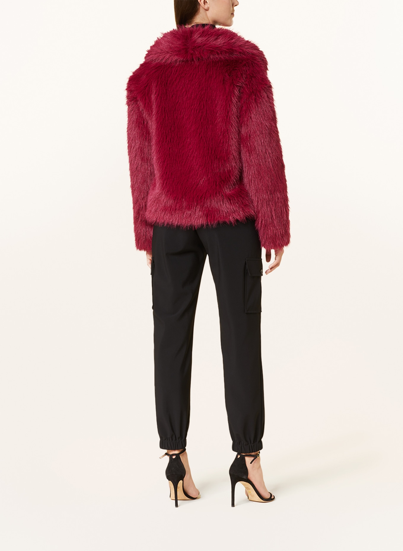 MOS MOSH Faux fur jacket MMLENNIE, Color: DARK RED (Image 3)