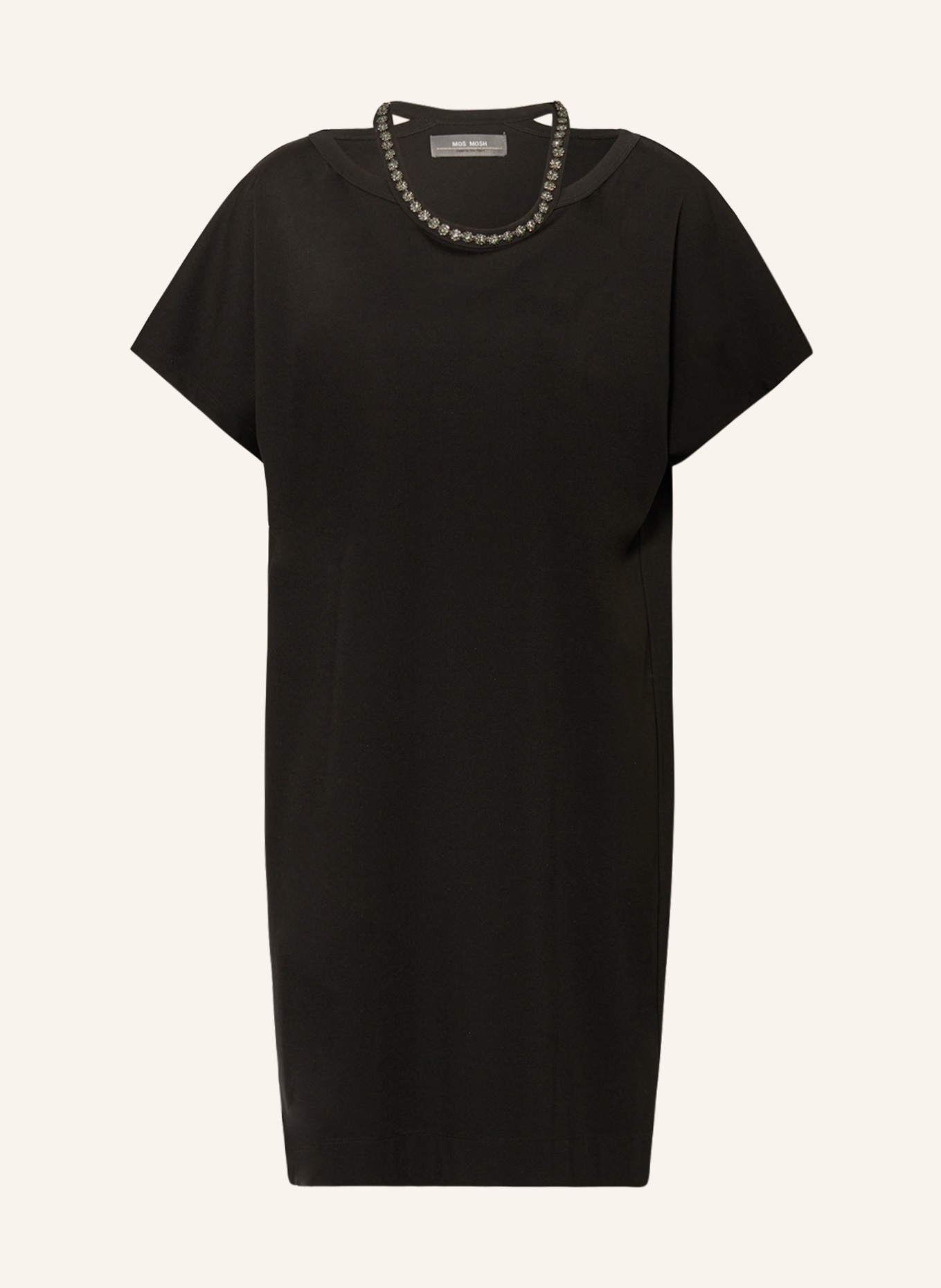 MOS MOSH Jersey dress MMCLUA with decorative gems, Color: BLACK (Image 1)