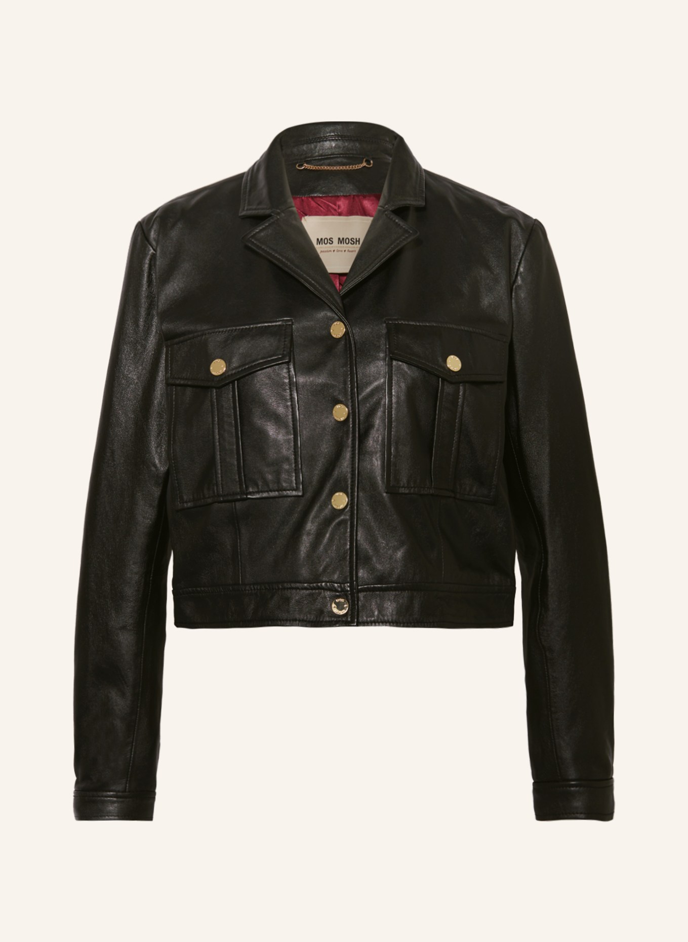 MOS MOSH Leather jacket MMALLYN, Color: BLACK (Image 1)