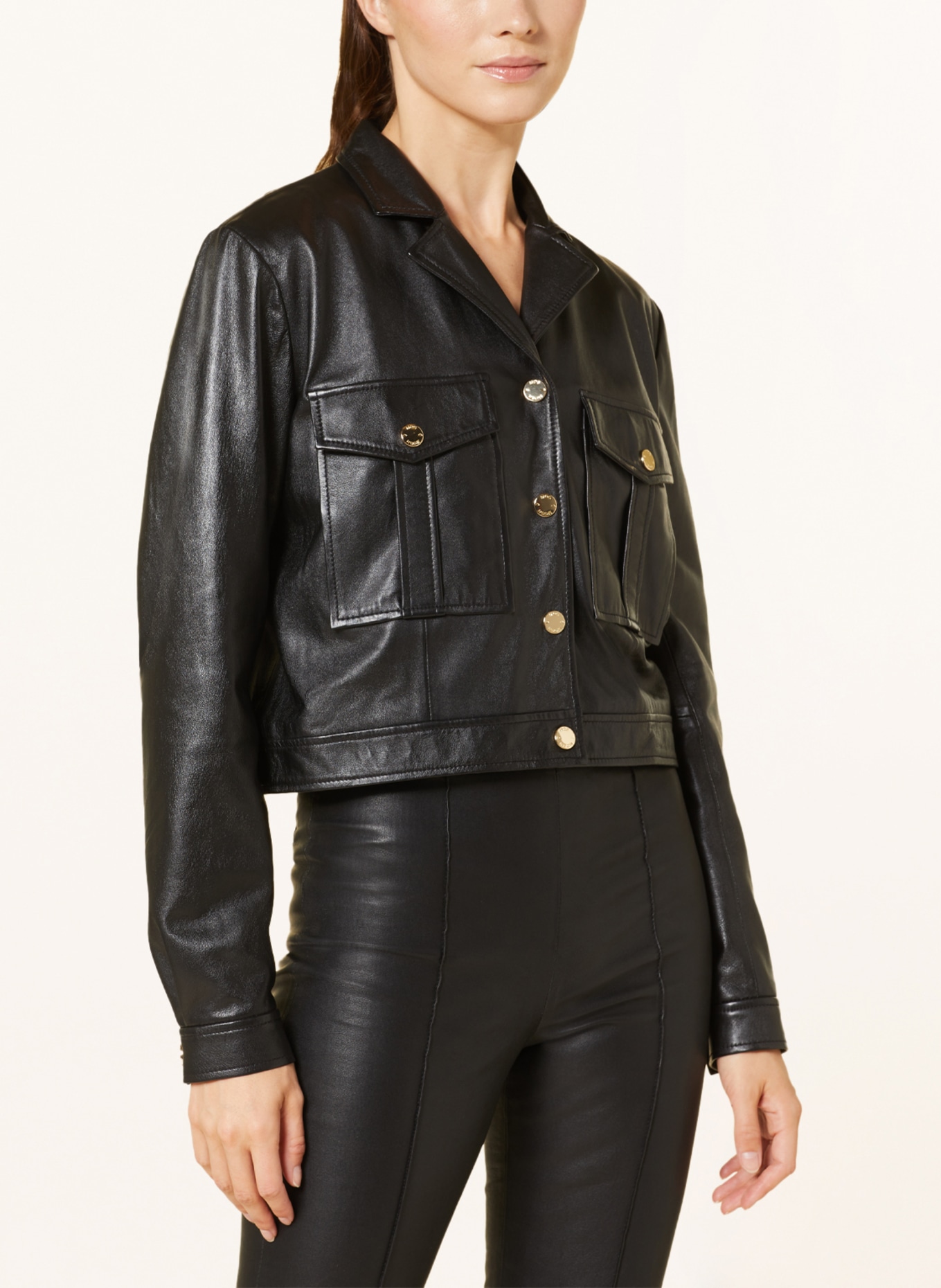 MOS MOSH Leather jacket MMALLYN, Color: BLACK (Image 4)