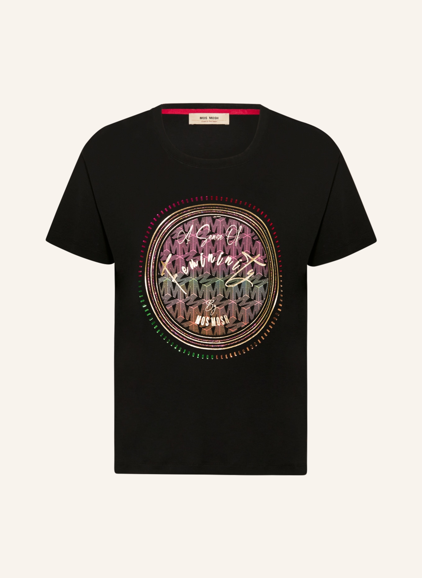 MOS MOSH T-shirt MMCORRIN with decorative gems, Color: BLACK (Image 1)