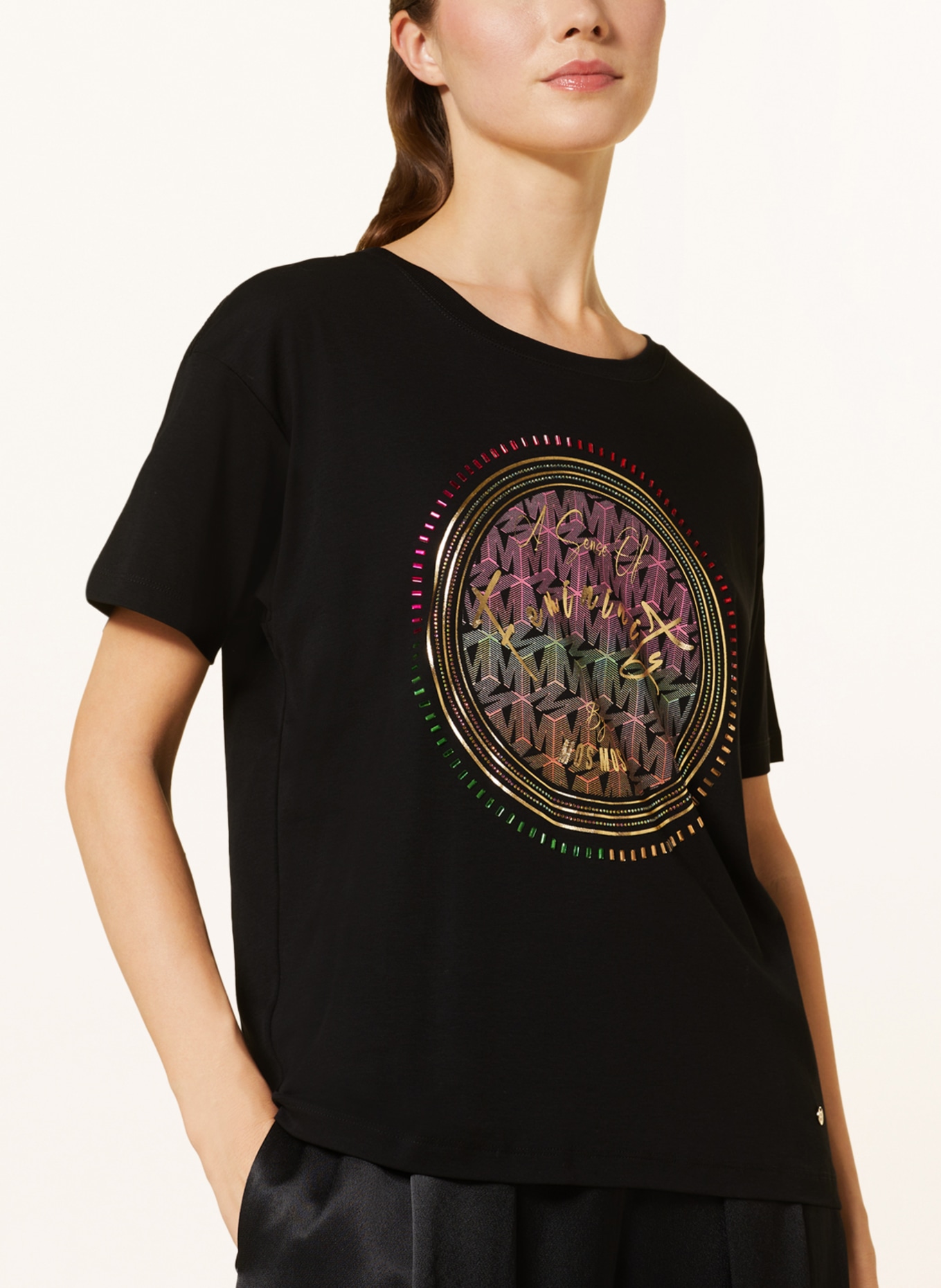 MOS MOSH T-shirt MMCORRIN with decorative gems, Color: BLACK (Image 4)
