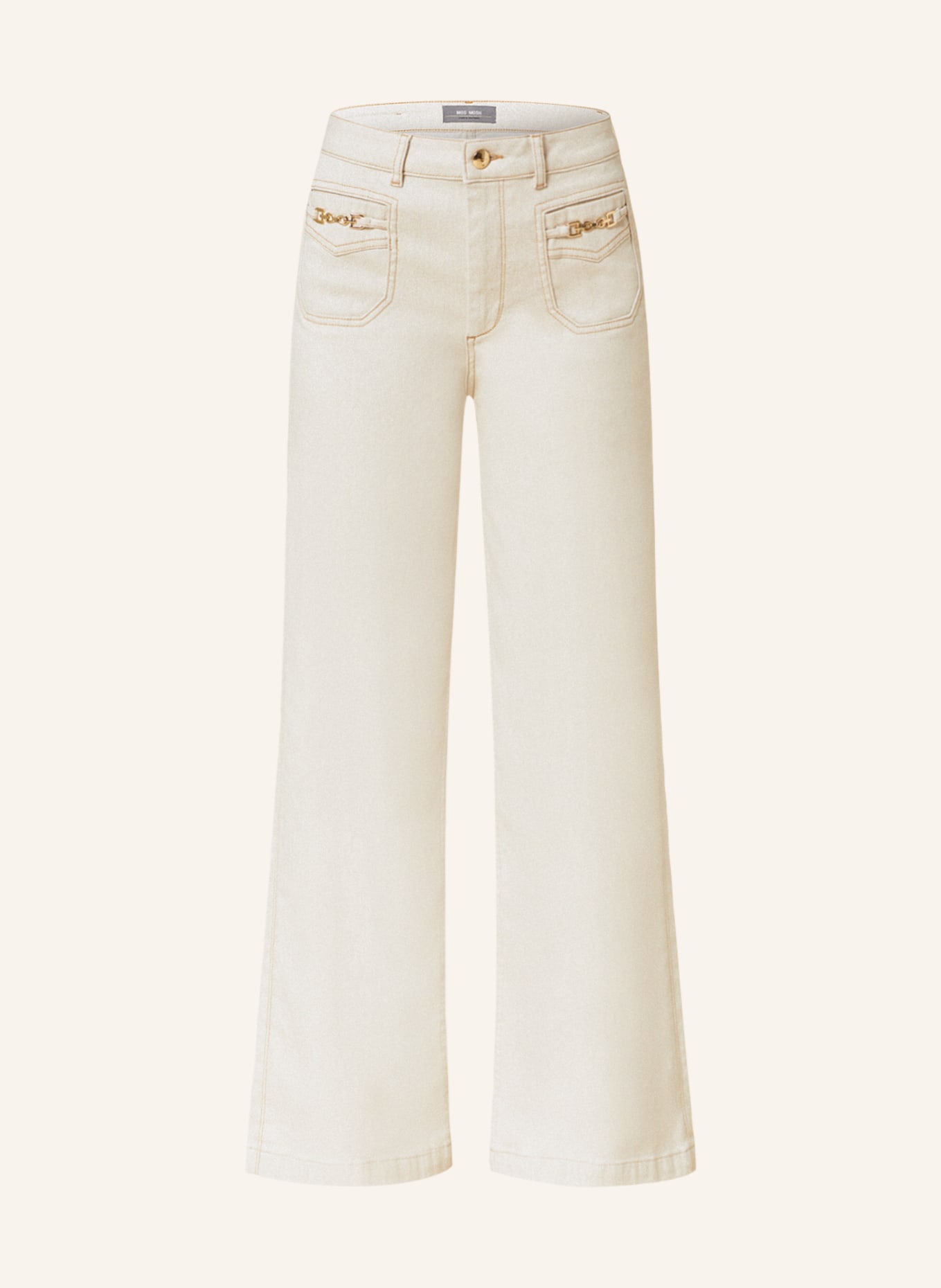 MOS MOSH Flared jeans COLETTE with glitter thread, Color: 124 Summer Sand (Image 1)