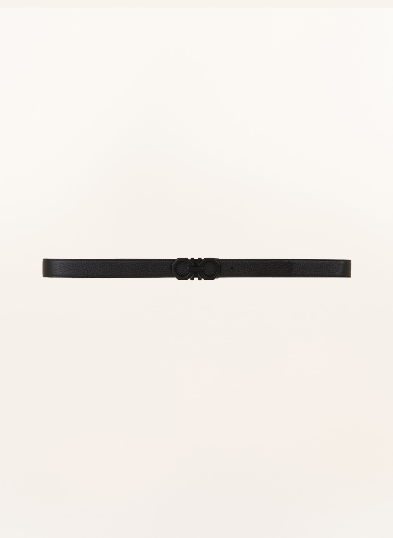 FERRAGAMO Leather belt GANCINI, Color: BLACK/ DARK GRAY (Image 3)