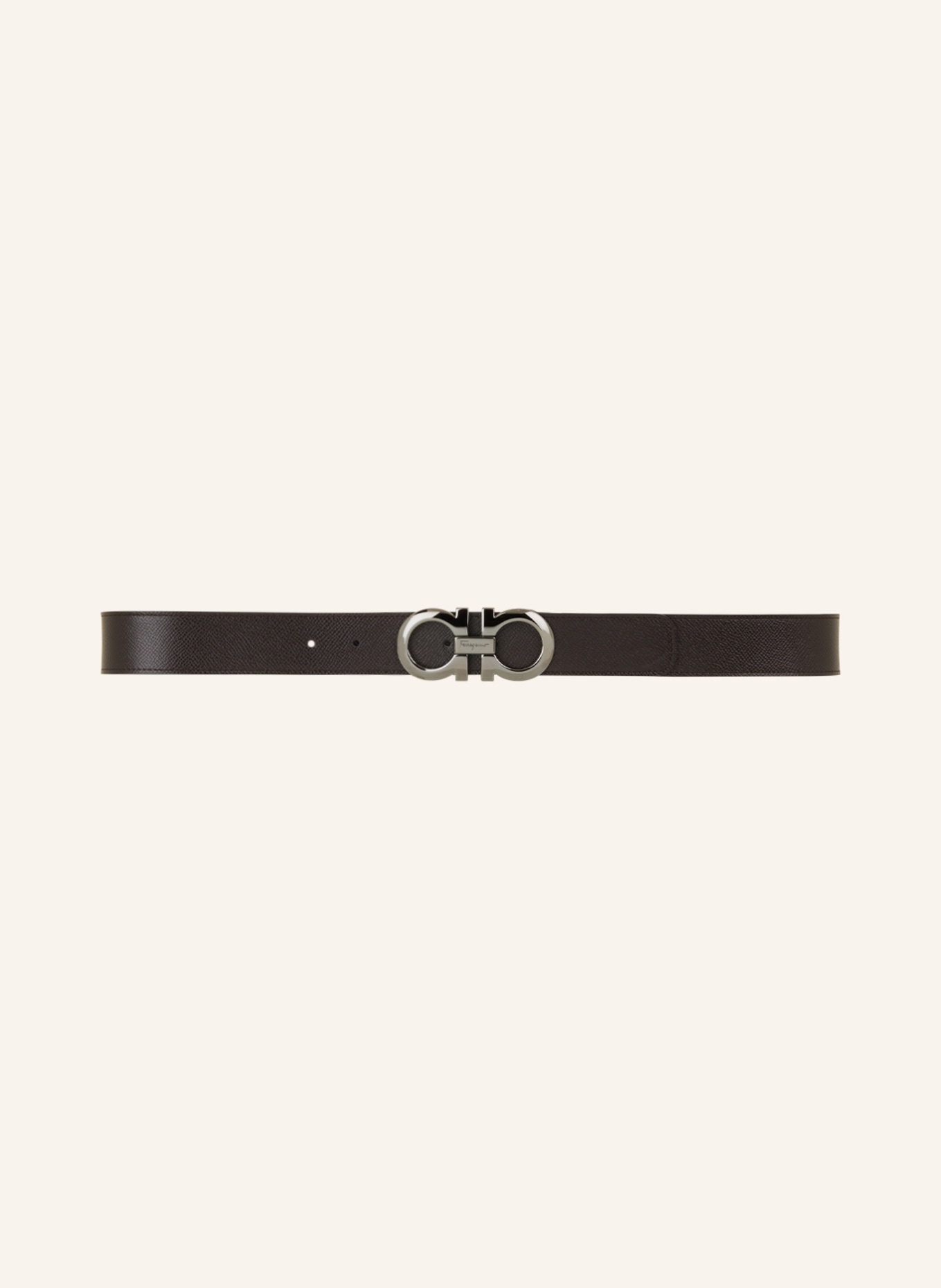 FERRAGAMO Reversible leather belt, Color: BLACK/ DARK BROWN (Image 3)