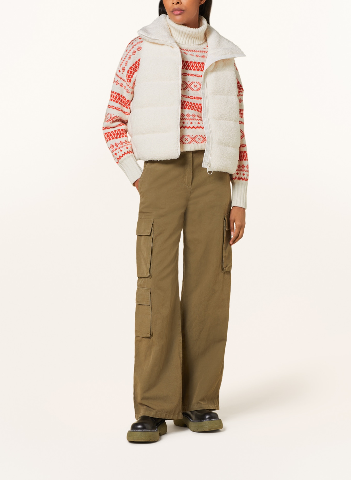 BARBOUR INTERNATIONAL Teddy vest MAGUIRE, Color: WHITE (Image 2)