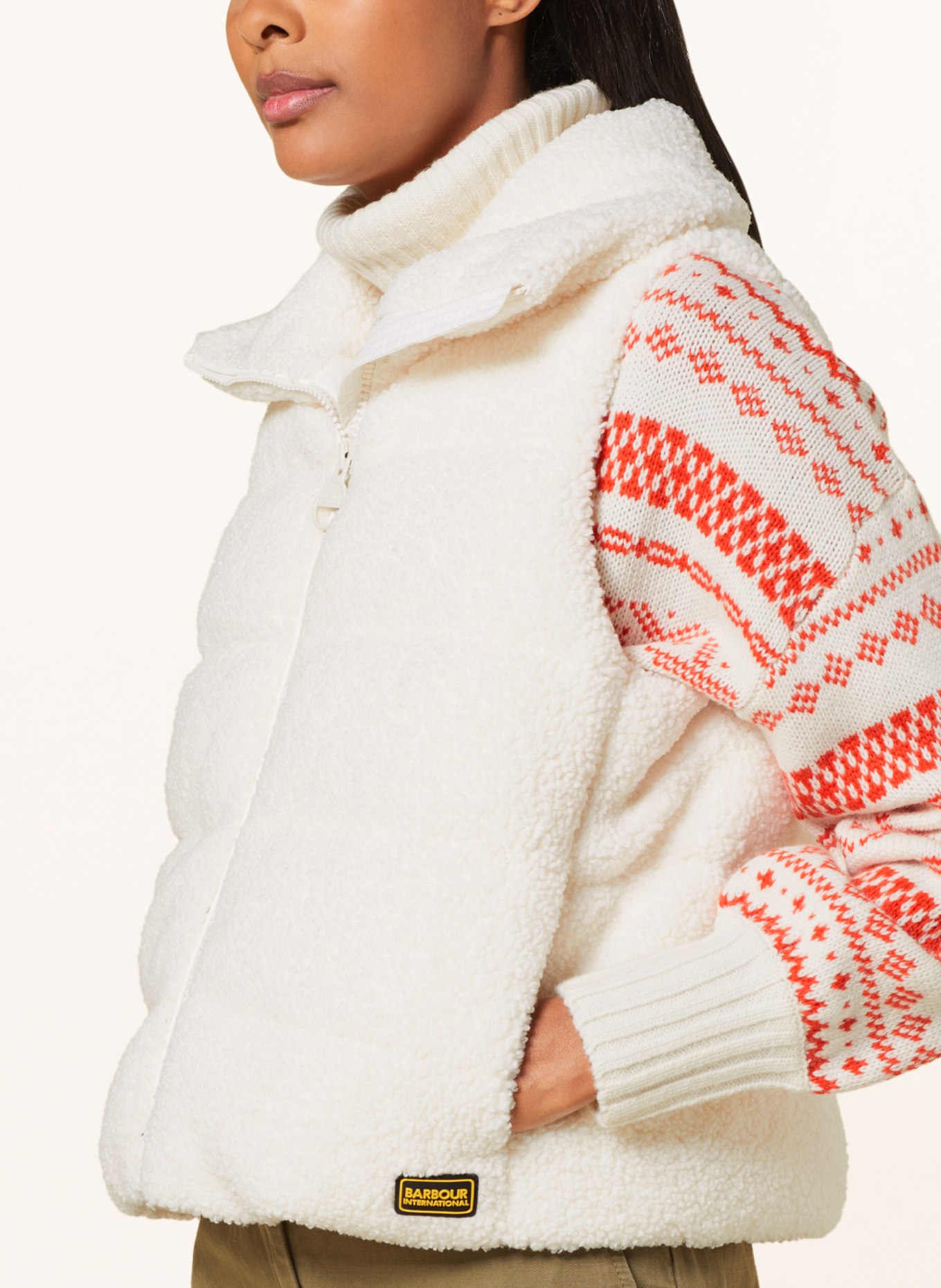 BARBOUR INTERNATIONAL Teddy vest MAGUIRE, Color: WHITE (Image 4)