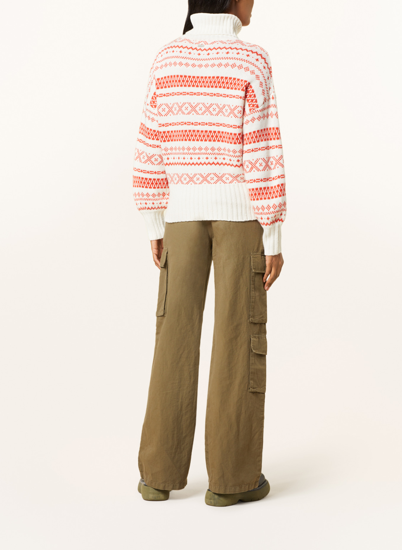 Barbour Turtleneck sweater JEANNE, Color: ECRU/ DARK ORANGE (Image 3)