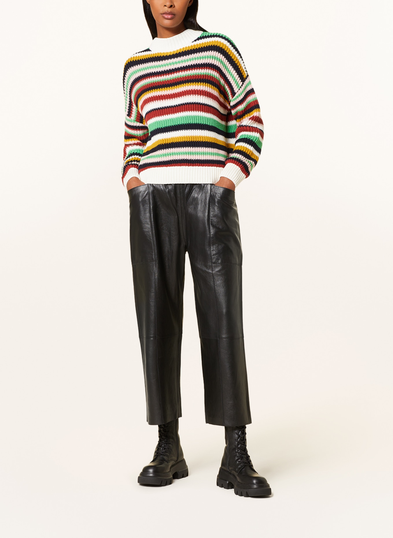 Barbour Pullover SHELBOURNE, Farbe: GRÜN/ WEISS/ DUNKELBLAU (Bild 2)