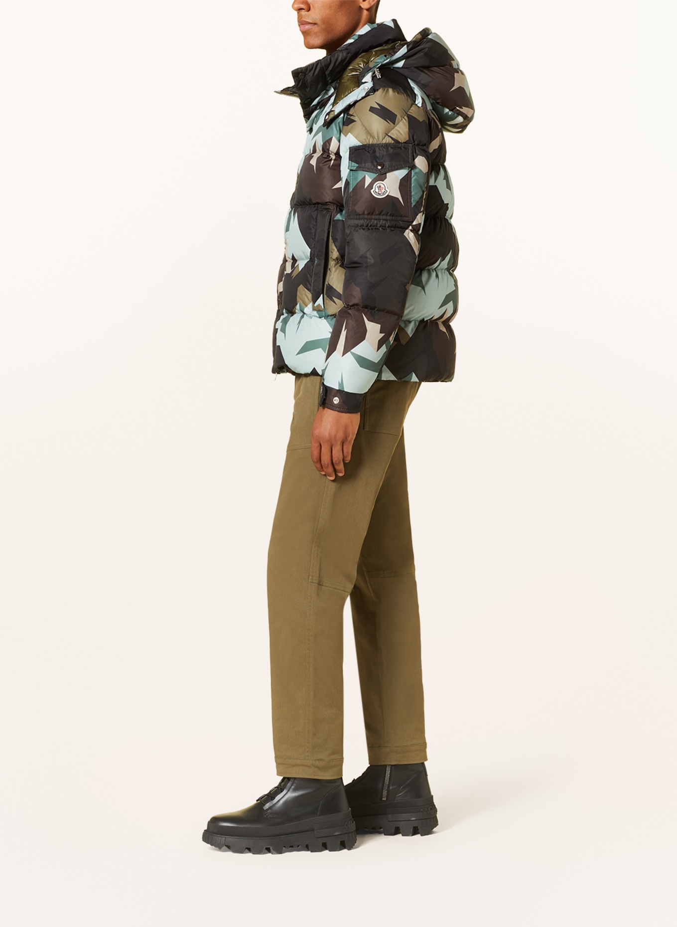 MONCLER Down jacket MOSA, Color: DARK BROWN/ KHAKI/ GREEN (Image 4)