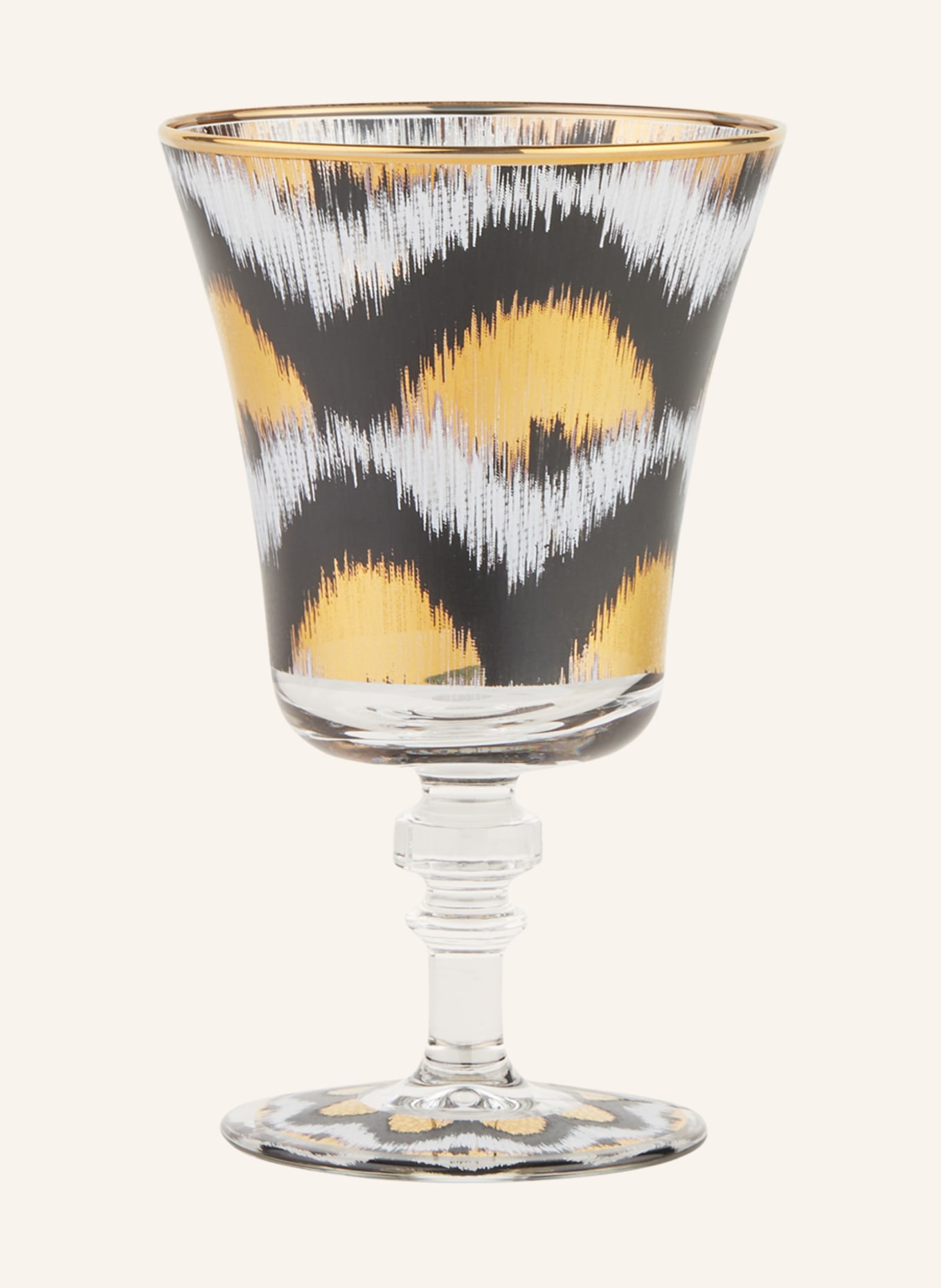 Les Ottomans Set of 4 wine glasses, Color: WHITE/ BLACK/ GOLD (Image 2)