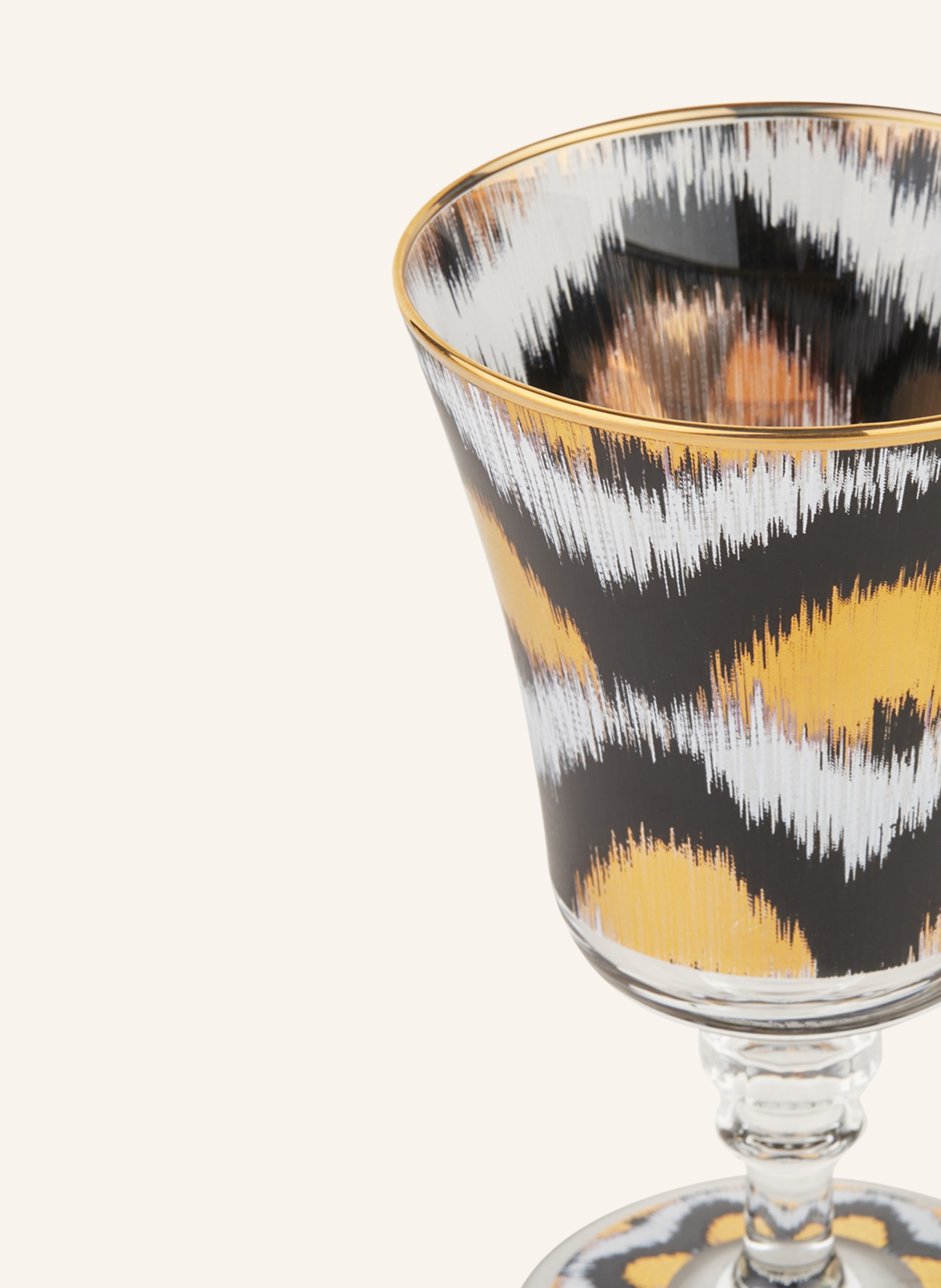 Les Ottomans Set of 4 wine glasses, Color: WHITE/ BLACK/ GOLD (Image 3)