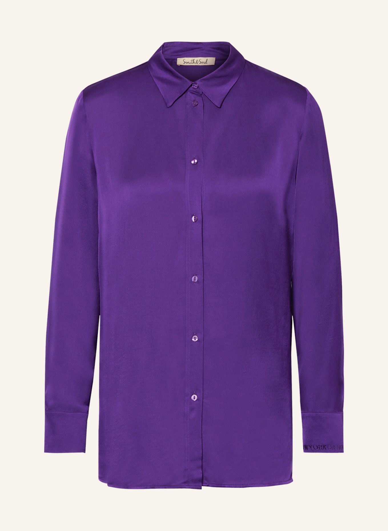 Smith & Soul Satin shirt blouse, Color: DARK PURPLE (Image 1)
