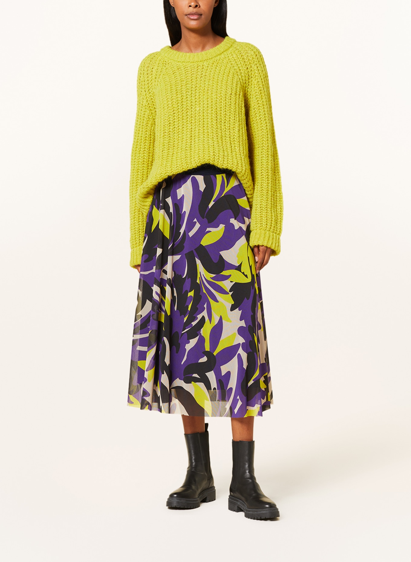 Smith & Soul Mesh skirt, Color: BLACK/ PURPLE/ LIGHT GREEN (Image 2)