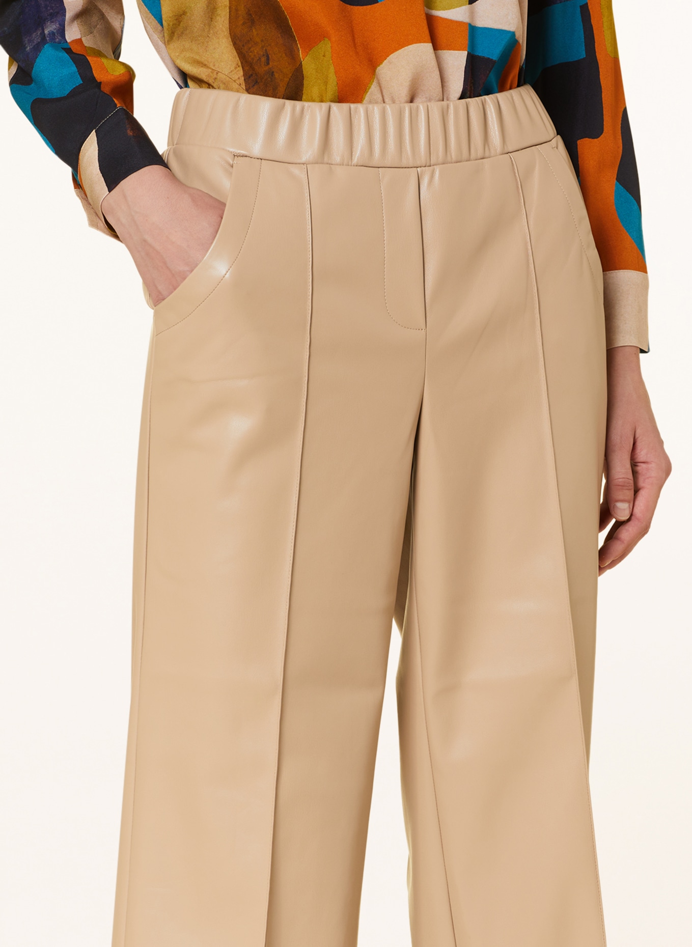 CATNOIR Pants in leather look, Color: BEIGE (Image 5)