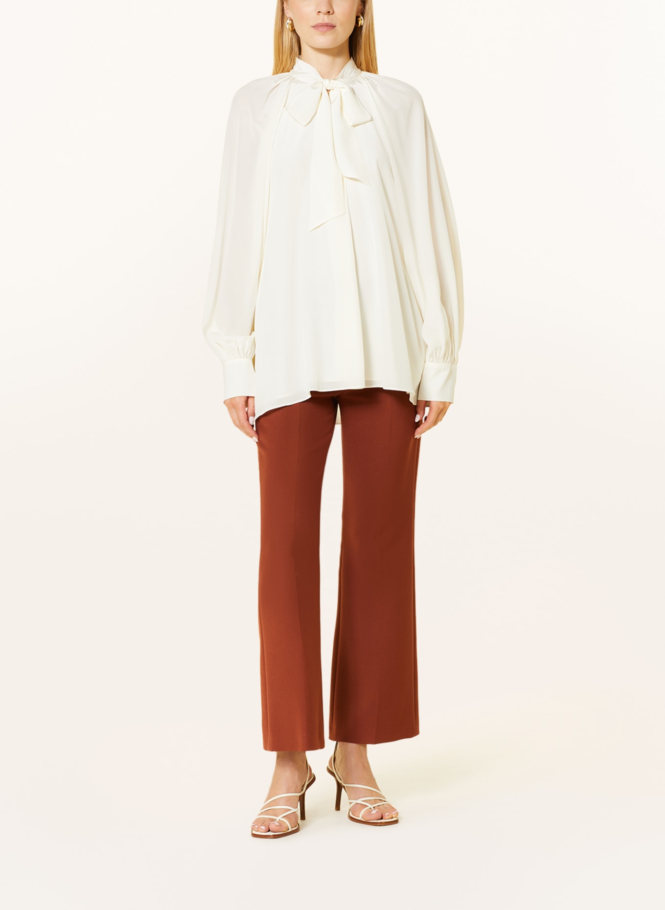 SLY 010 Bow-tie blouse MORGAN with silk, Color: WHITE (Image 2)
