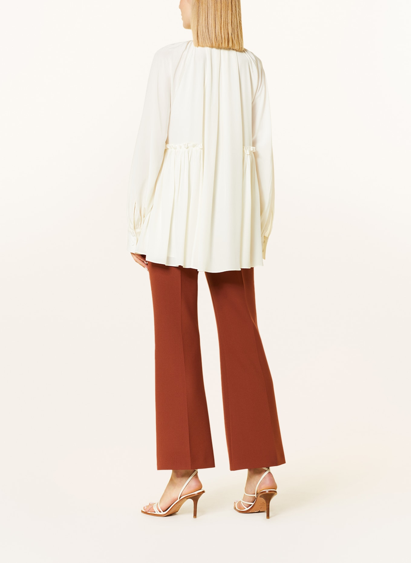 SLY 010 Bow-tie blouse MORGAN with silk, Color: WHITE (Image 3)