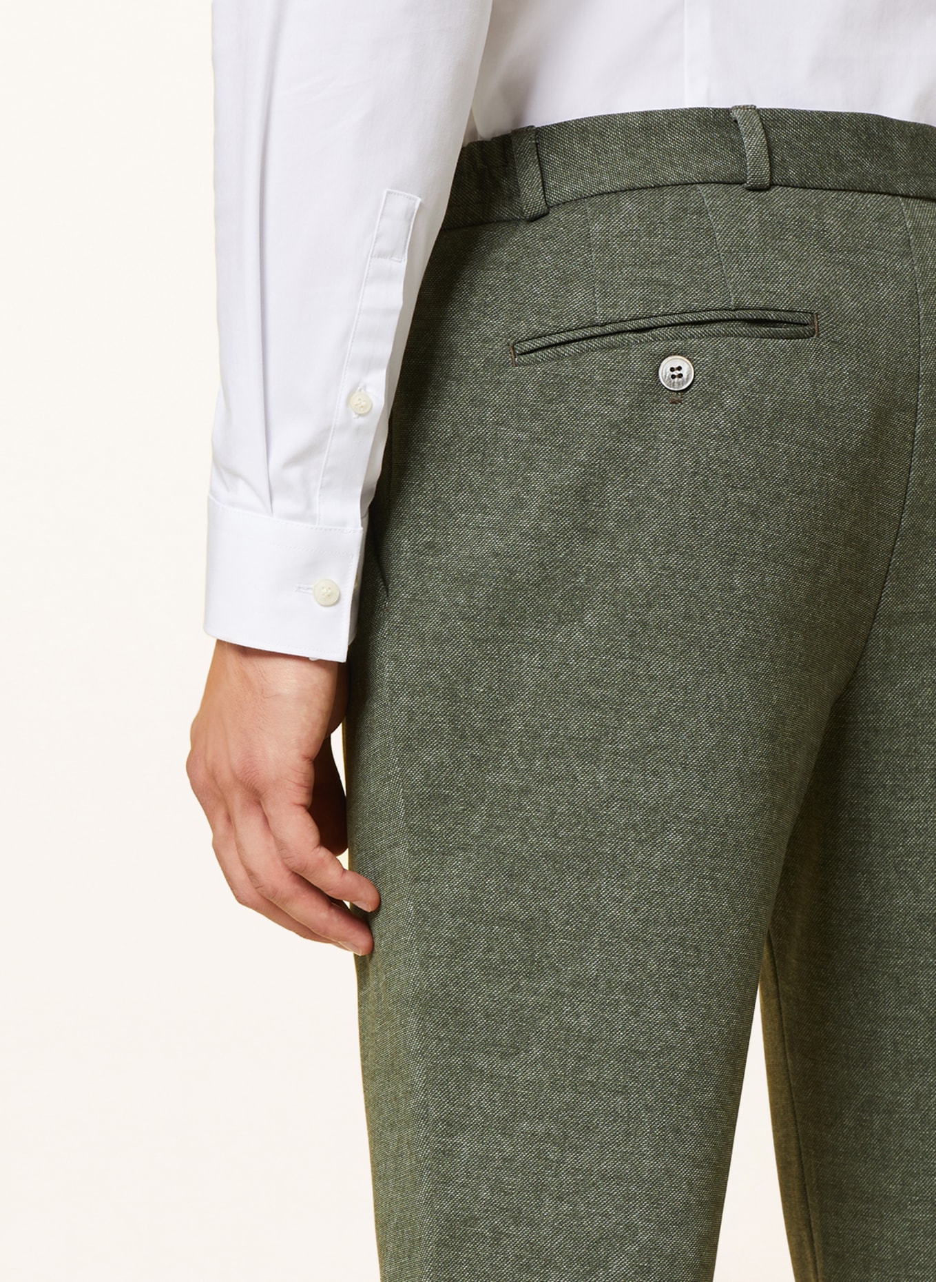 PAUL Anzughose Slim Fit aus Jersey, Farbe: 750 Olive (Bild 6)