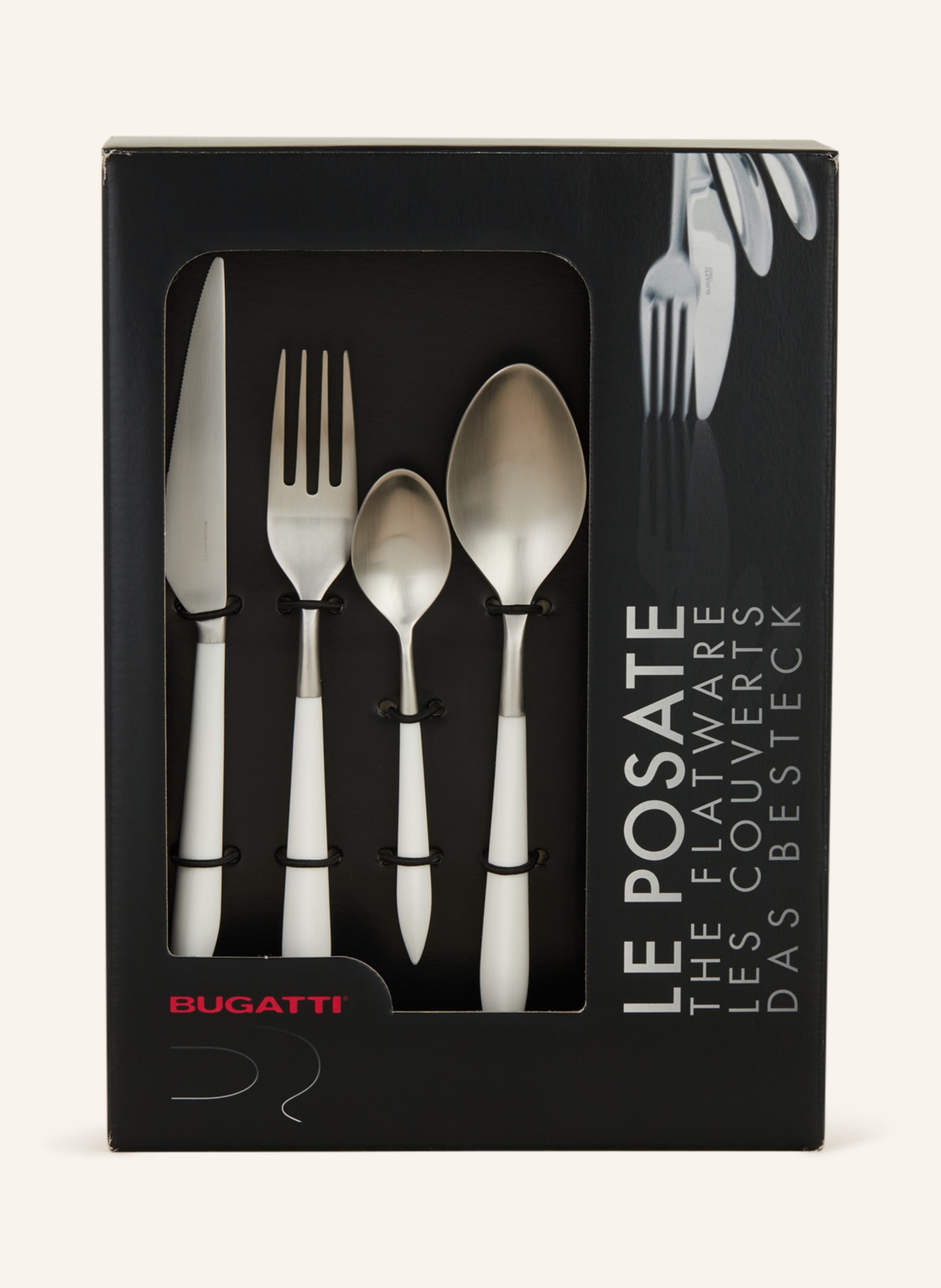 CASA BUGATTI 8-piece Cutlery set ARES, Color: SILVER/ WHITE (Image 2)