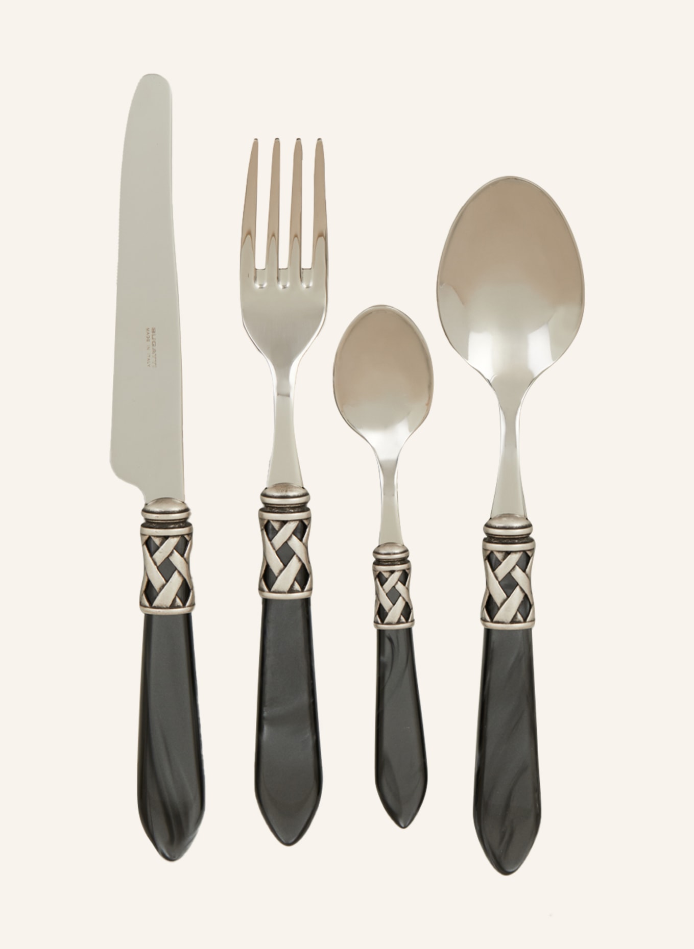 CASA BUGATTI 8-piece Cutlery set ALADDIN, Color: BLACK (Image 1)