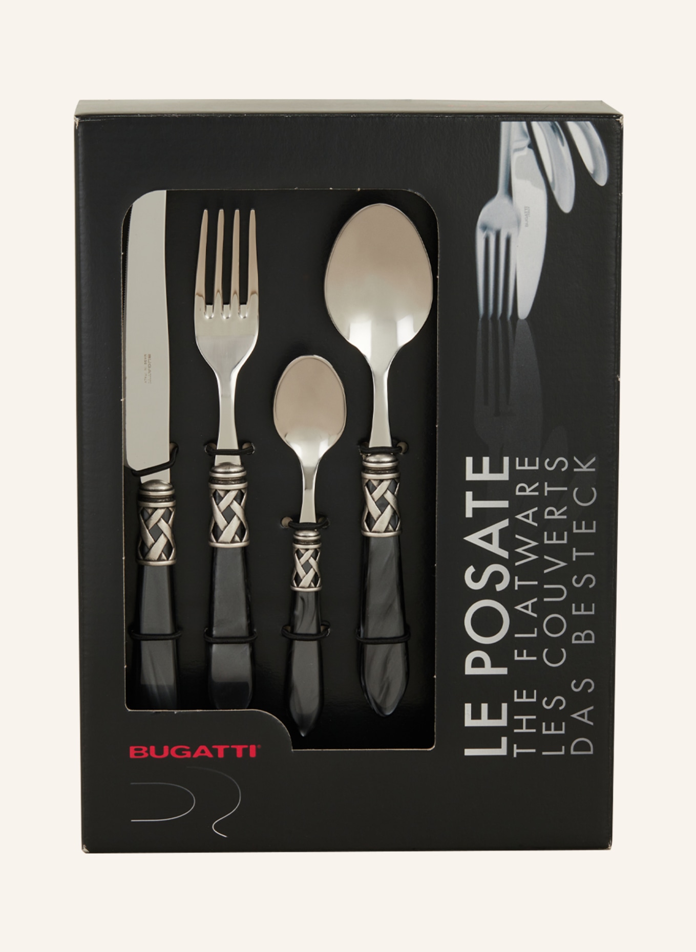 CASA BUGATTI 8-piece Cutlery set ALADDIN, Color: BLACK (Image 2)