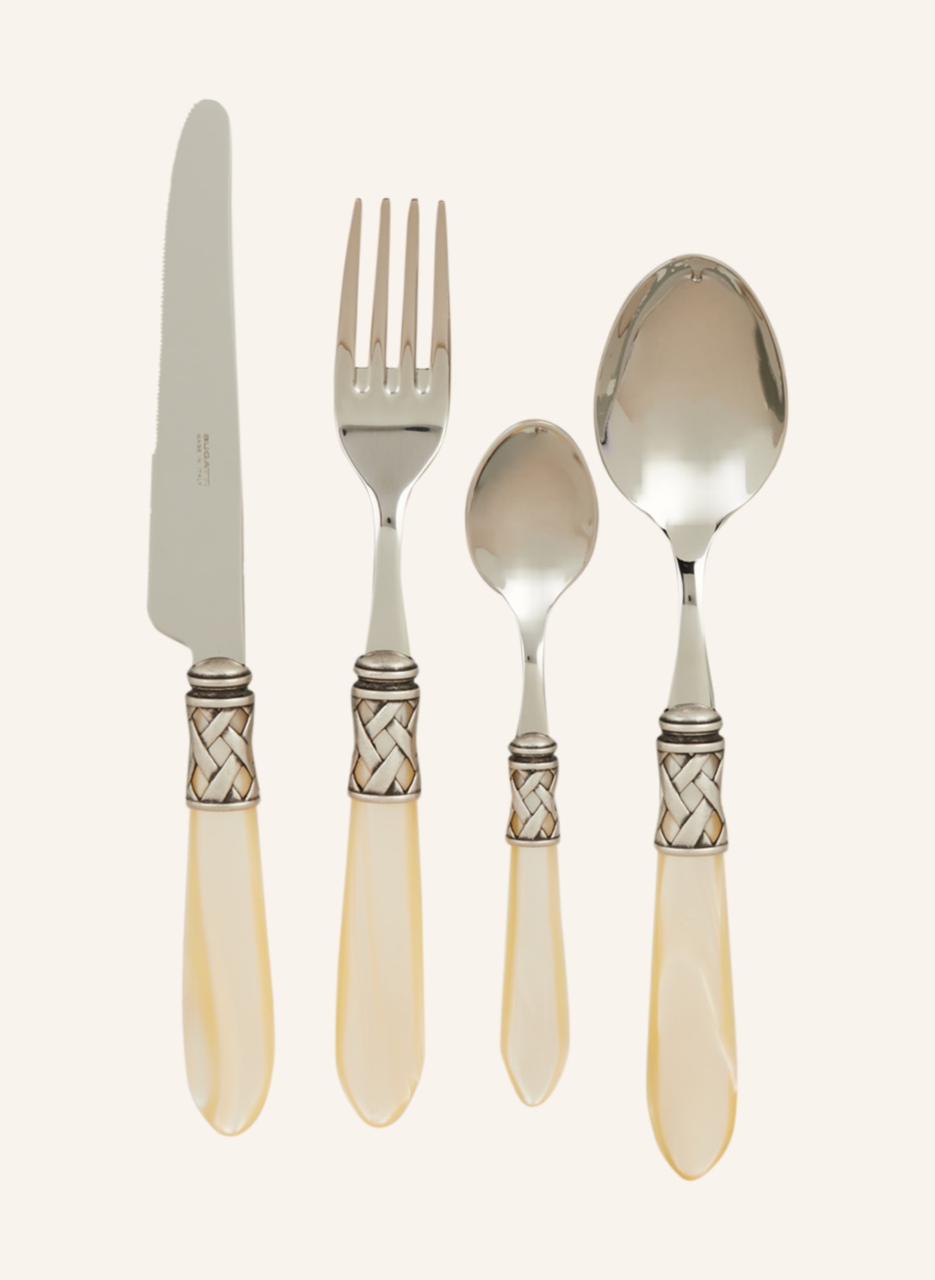 CASA BUGATTI 8-piece Cutlery set ALADDIN, Color: ECRU (Image 1)