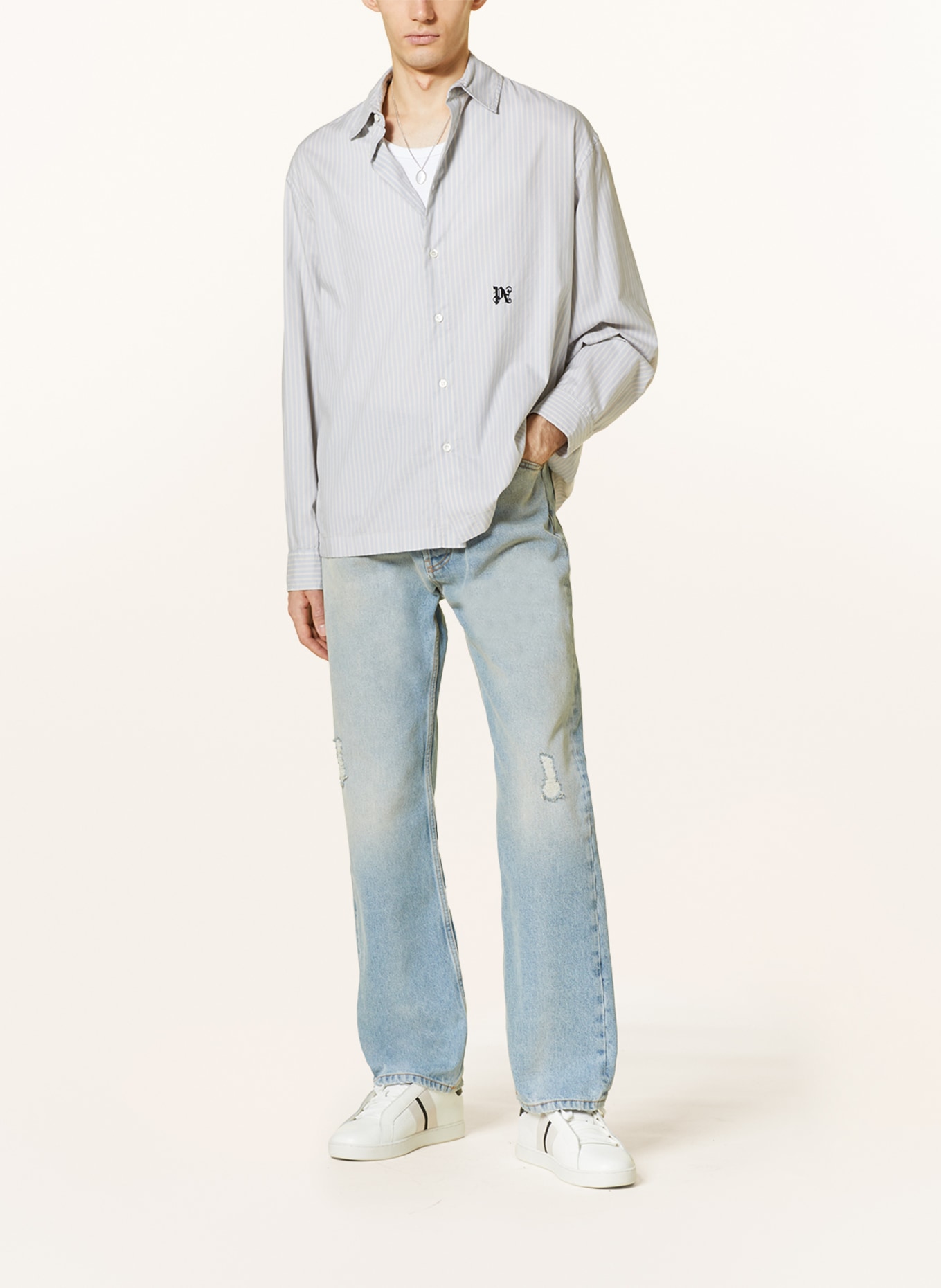 Palm Angels Hemd Comfort Fit, Farbe: HELLBLAU/ CREME (Bild 2)