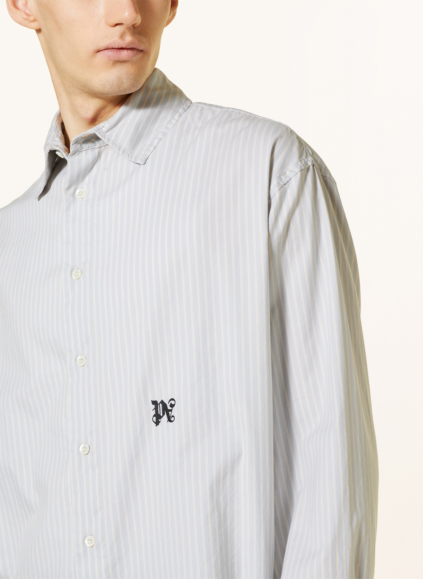 Palm Angels Hemd Comfort Fit, Farbe: HELLBLAU/ CREME (Bild 4)