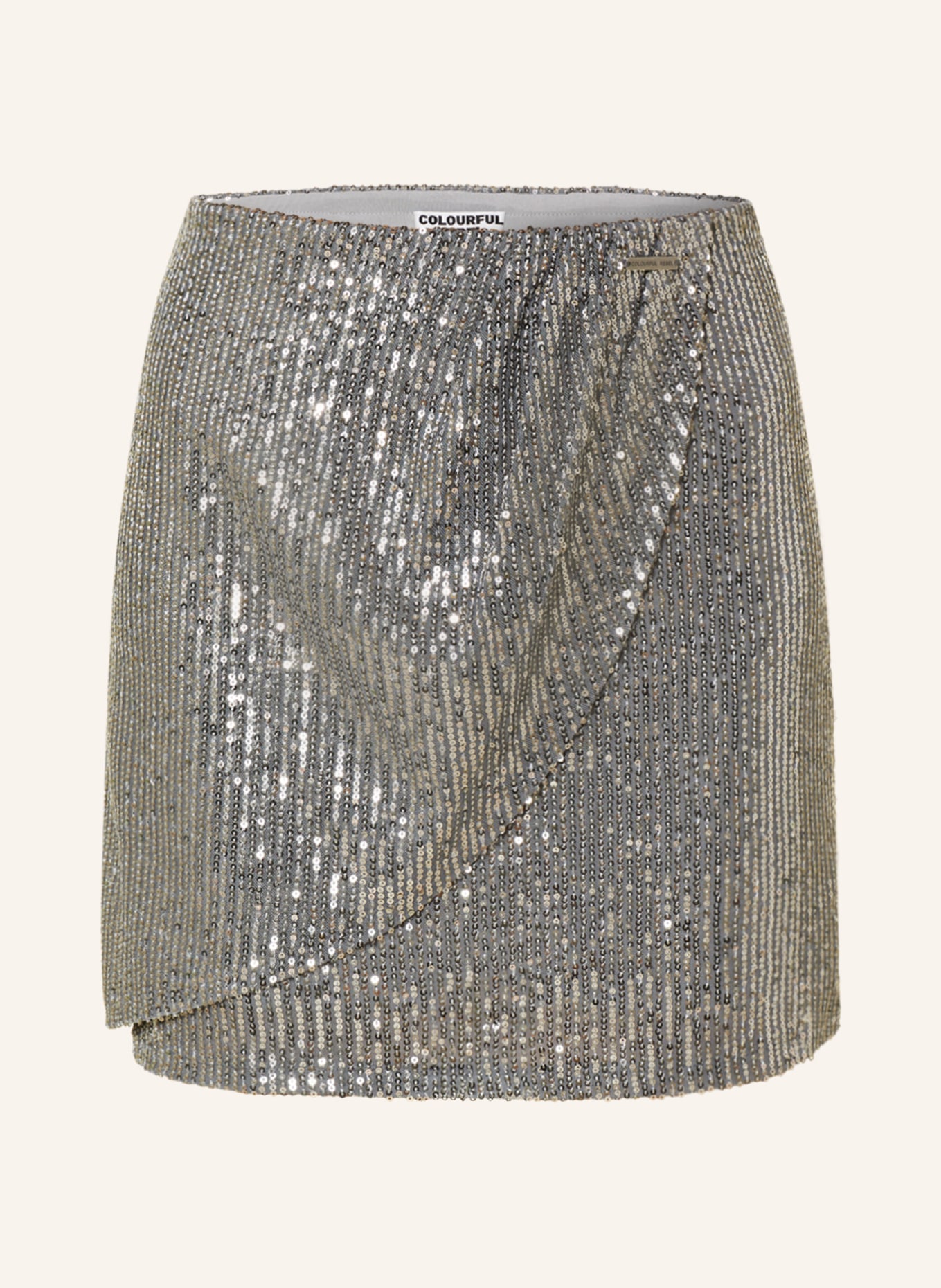COLOURFUL REBEL Skirt MINNA with sequins, Color: SILVER (Image 1)